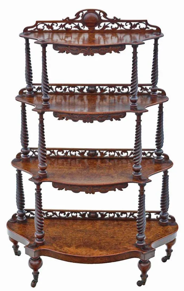 19th Century Burr Walnut Demi-Lune Console Table