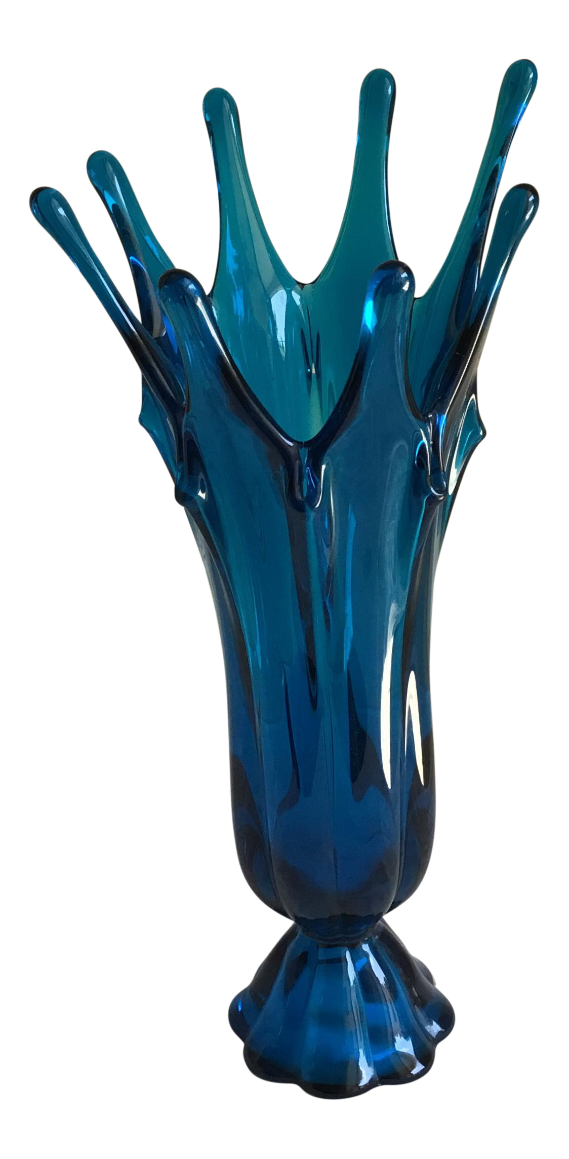 MidCentury Modern Artisan Glass Vase Chairish