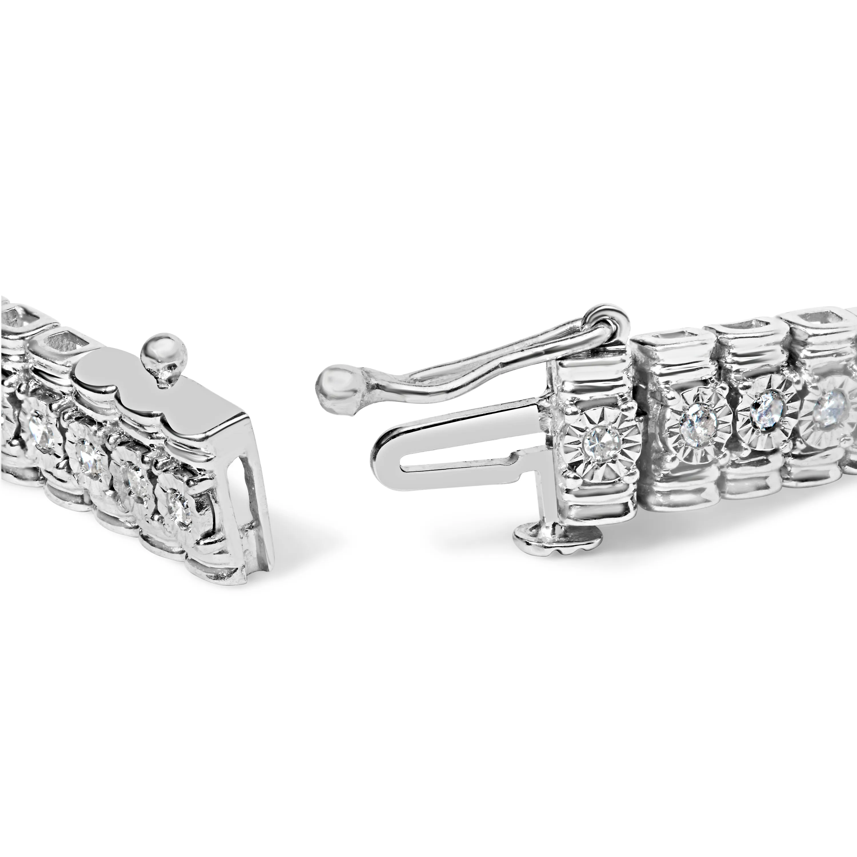 925 Sterling Silver 1.0 Cttw Diamond Collar Line Link