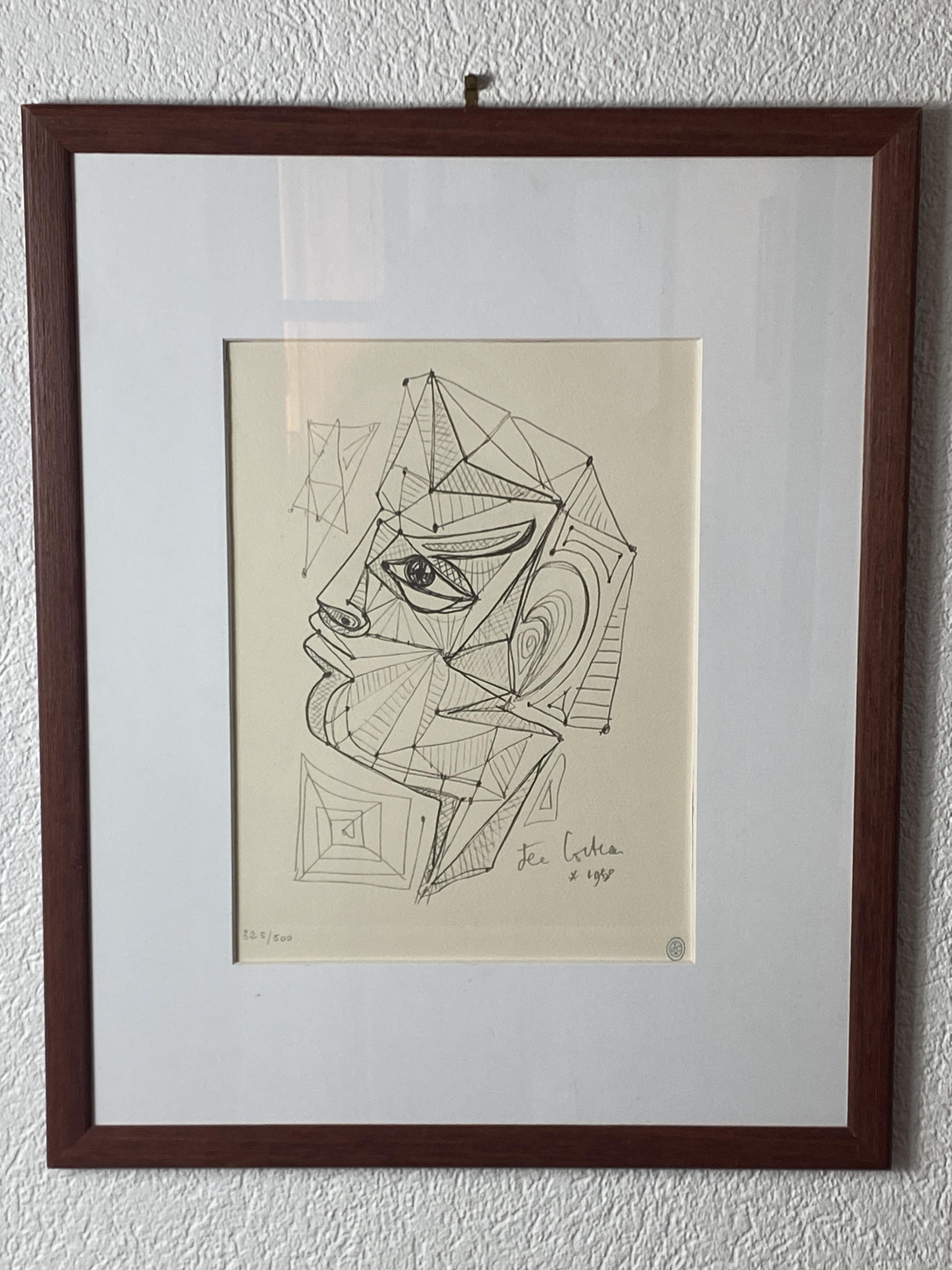 Jean Cocteau, Surrealist Face of Apollo, 1960s, Lithograph