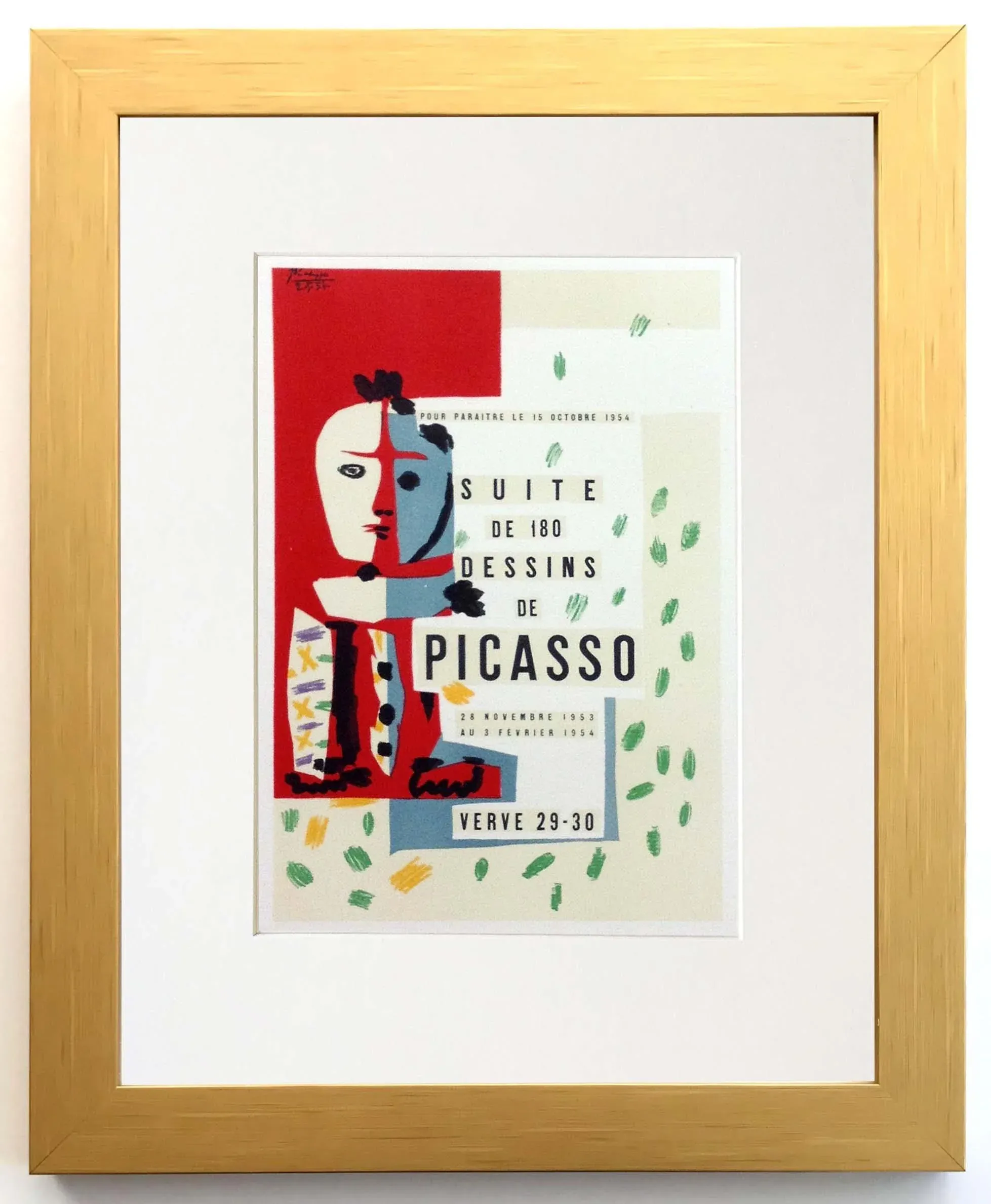 1959 Picasso Lithograph 72 Suite De 180 Dessins Art in Posters Framed