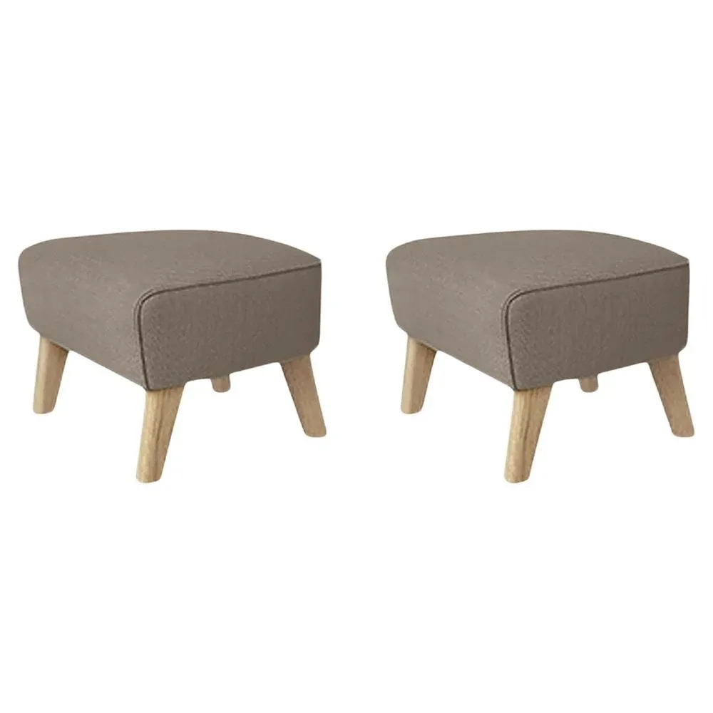 Set of Dark Beige Natural Oak Rafsimonsvdar3 My Own Chair Footstool by Lassen