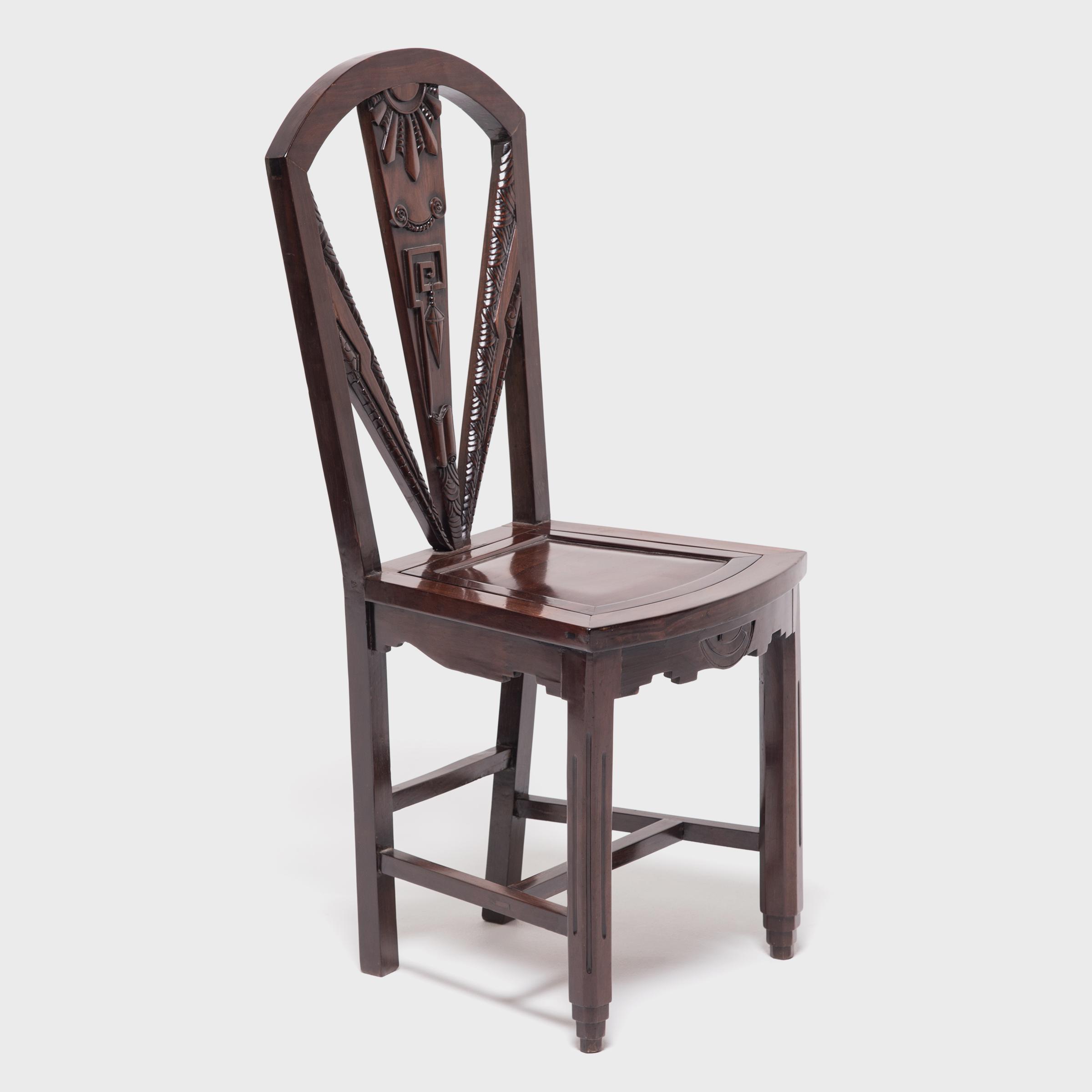 Chinese Art Nouveau Side Chair | Chairish