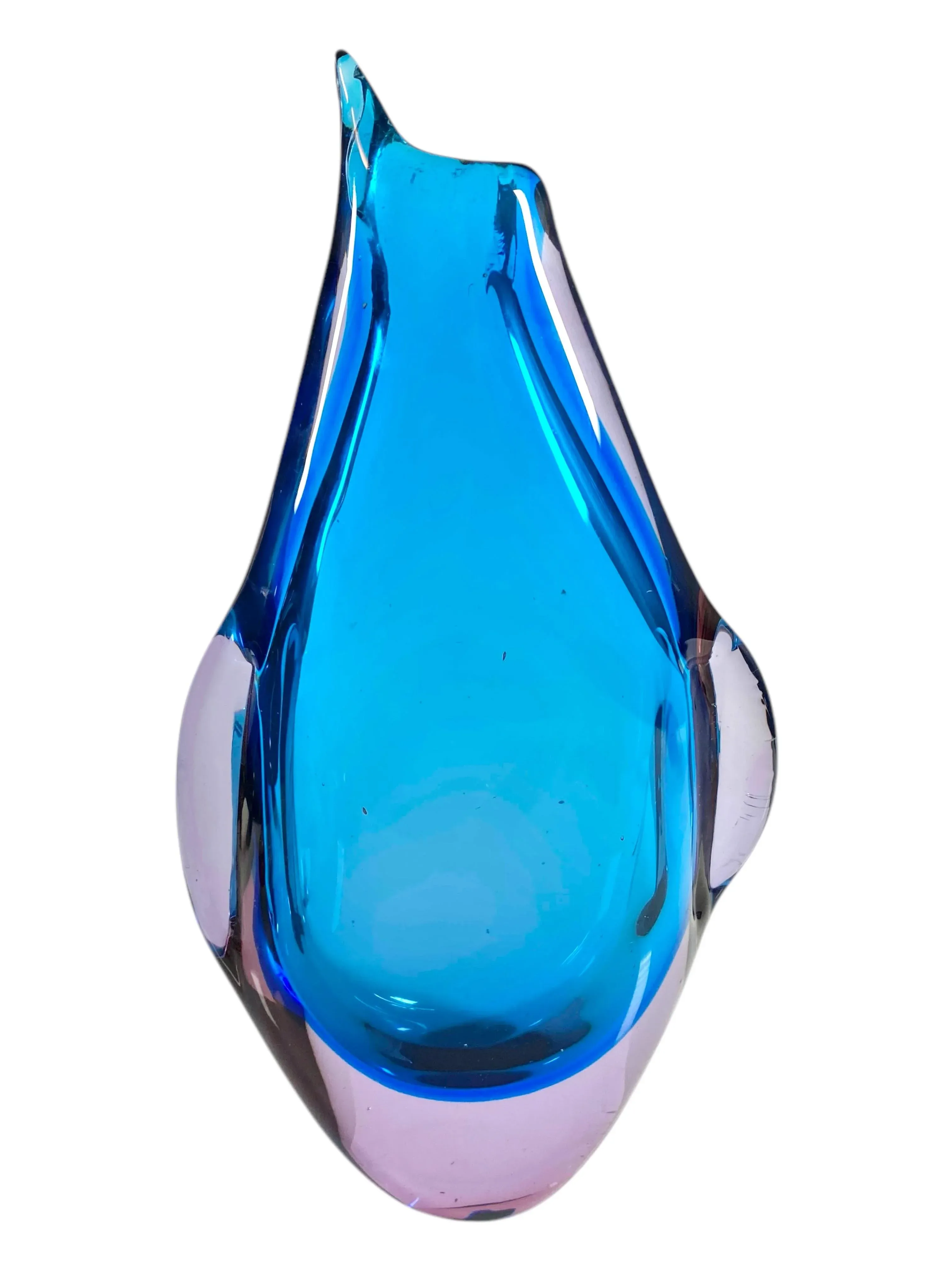 Flavio Poli 1970s Murano Sommerso Penguin Vase | Chairish