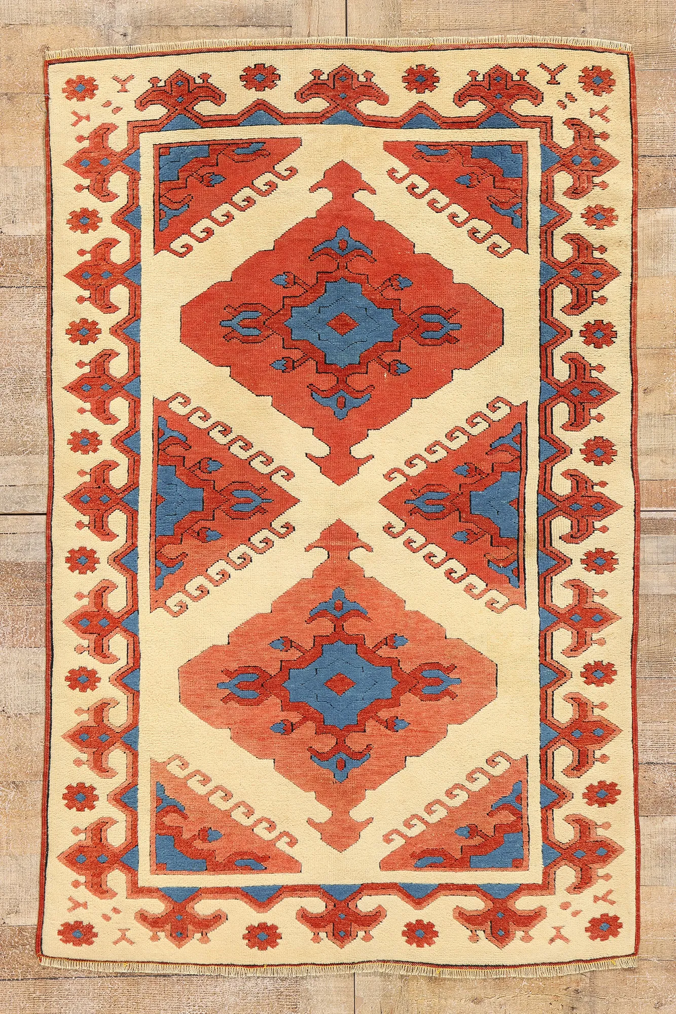 Vintage Turkish Oushak Rug - 03'09 X 05'10 | Chairish