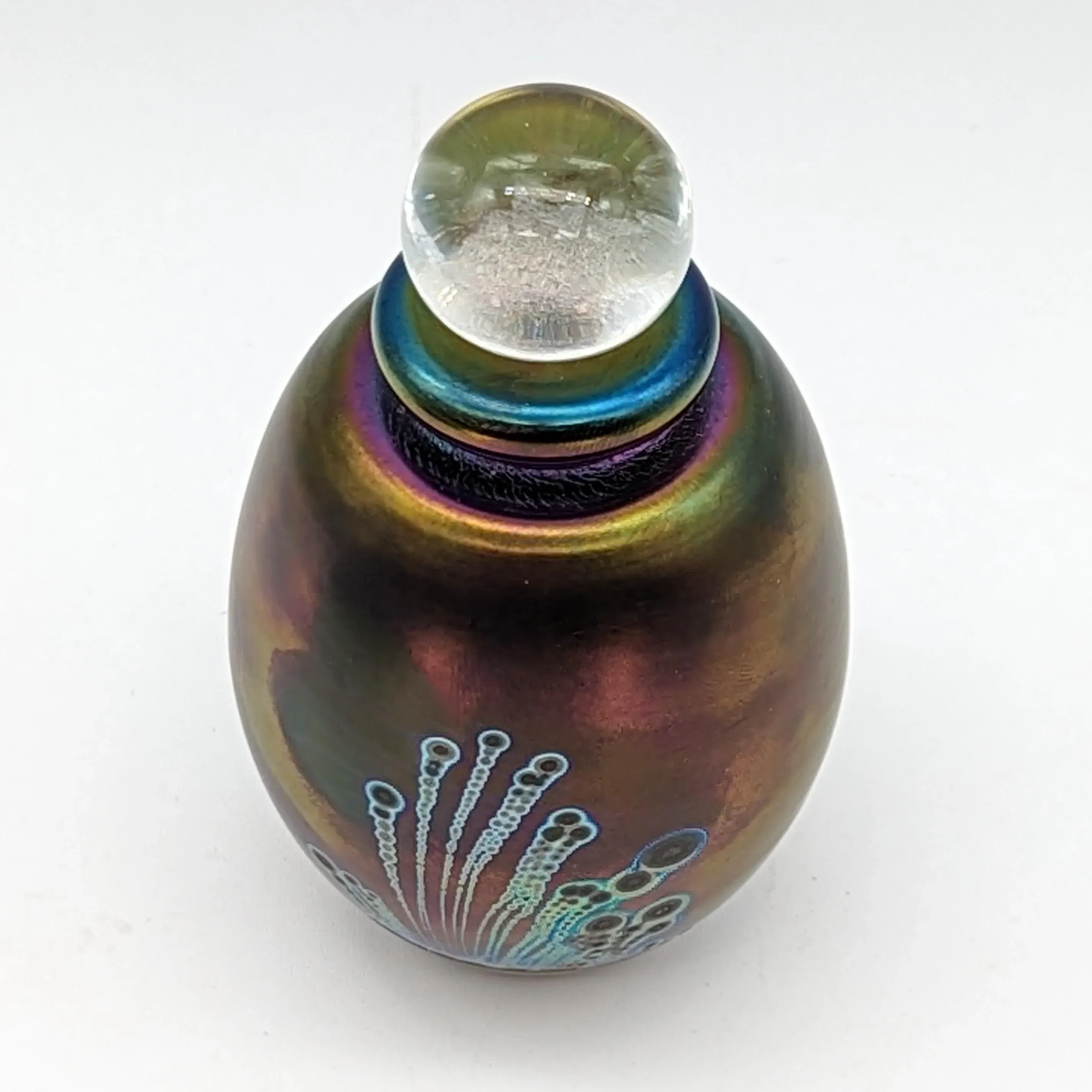Set of Two 1991 Robert Eickholt Studio Glass Snakeskin
