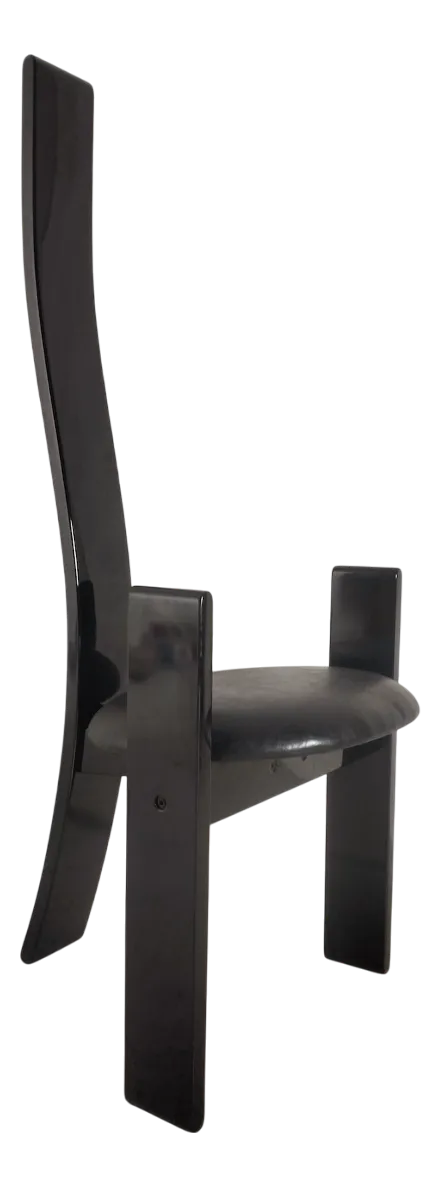 Glossy Lacquered Golem Chair attributed to Vico Magistretti for Poggi, 1960s