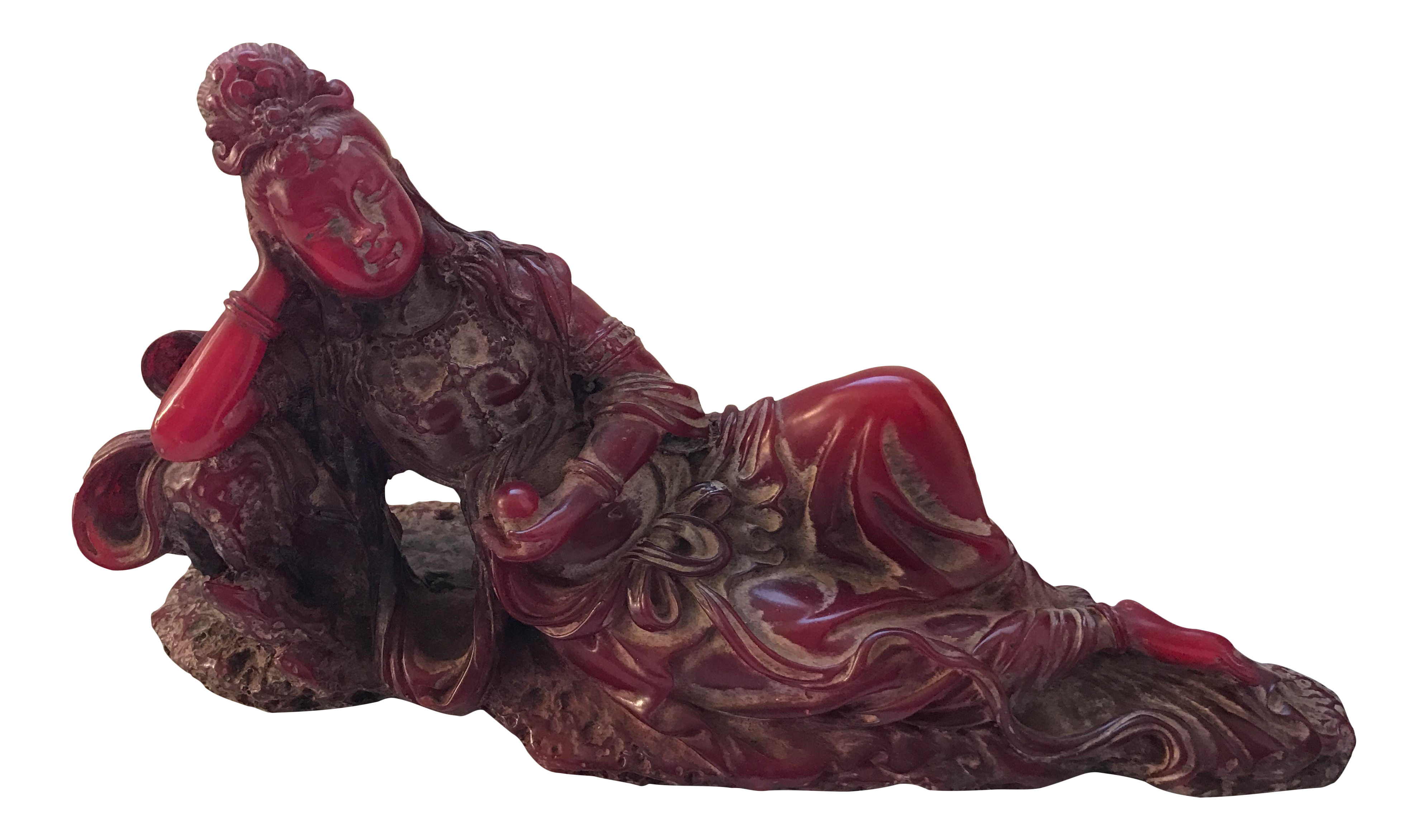 Quan Yin Reclining Statue Chairish