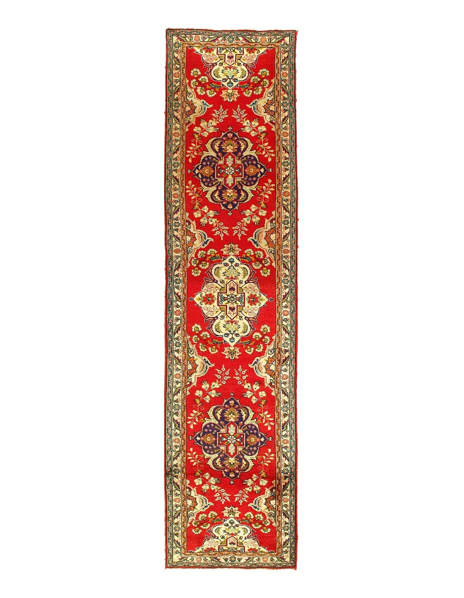 1970s Fine Hand Knotted Persian Vintage Tabriz Runner