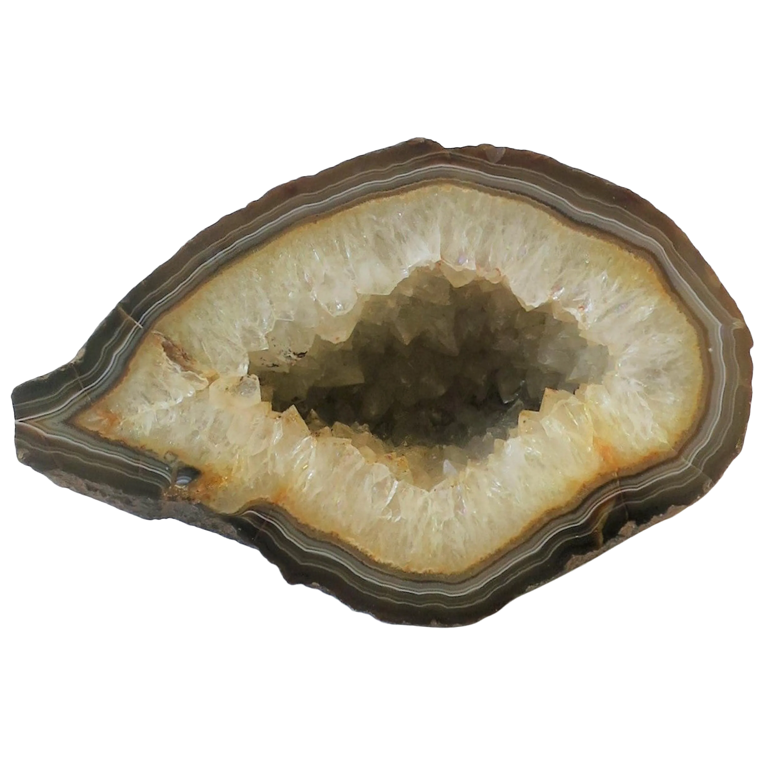 Natural Agate Geode White And Brown Scuplture Chairish
