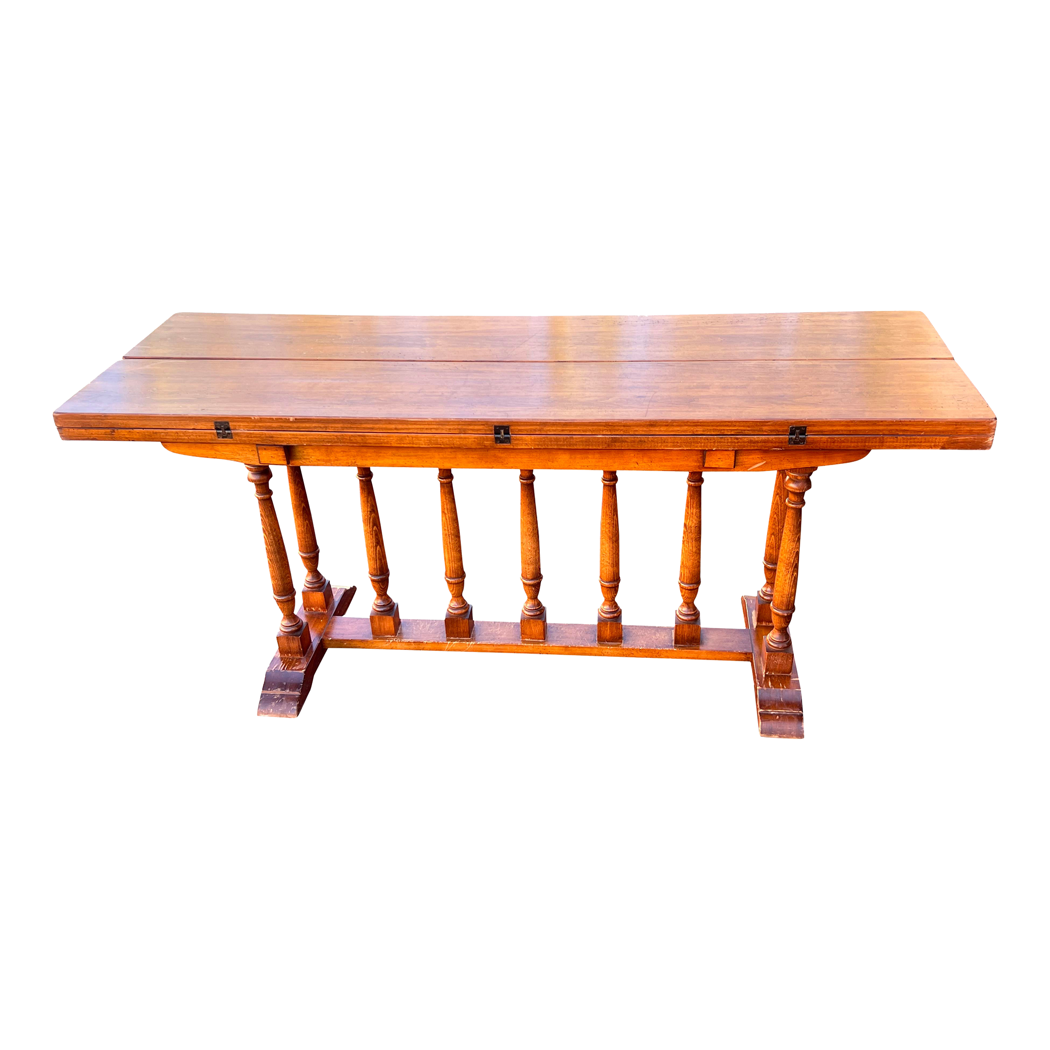 Mid 20th Century Flip Top Harvest Style Console Dining Table Chairish