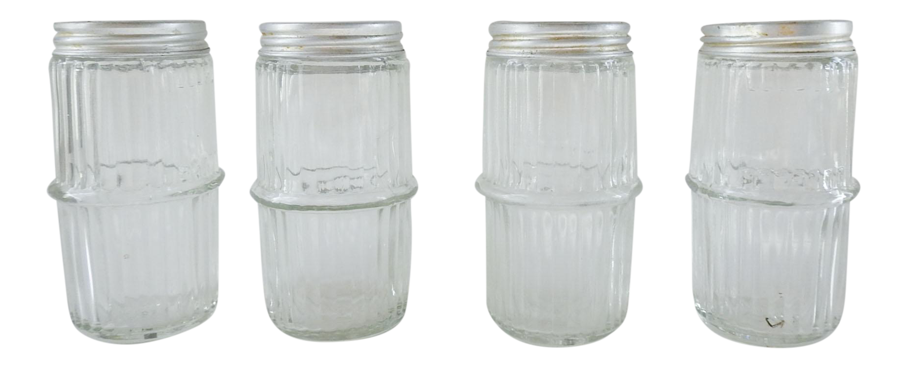 Vintage Hoosier Ribbed Glass Jars Set of 4 Chairish