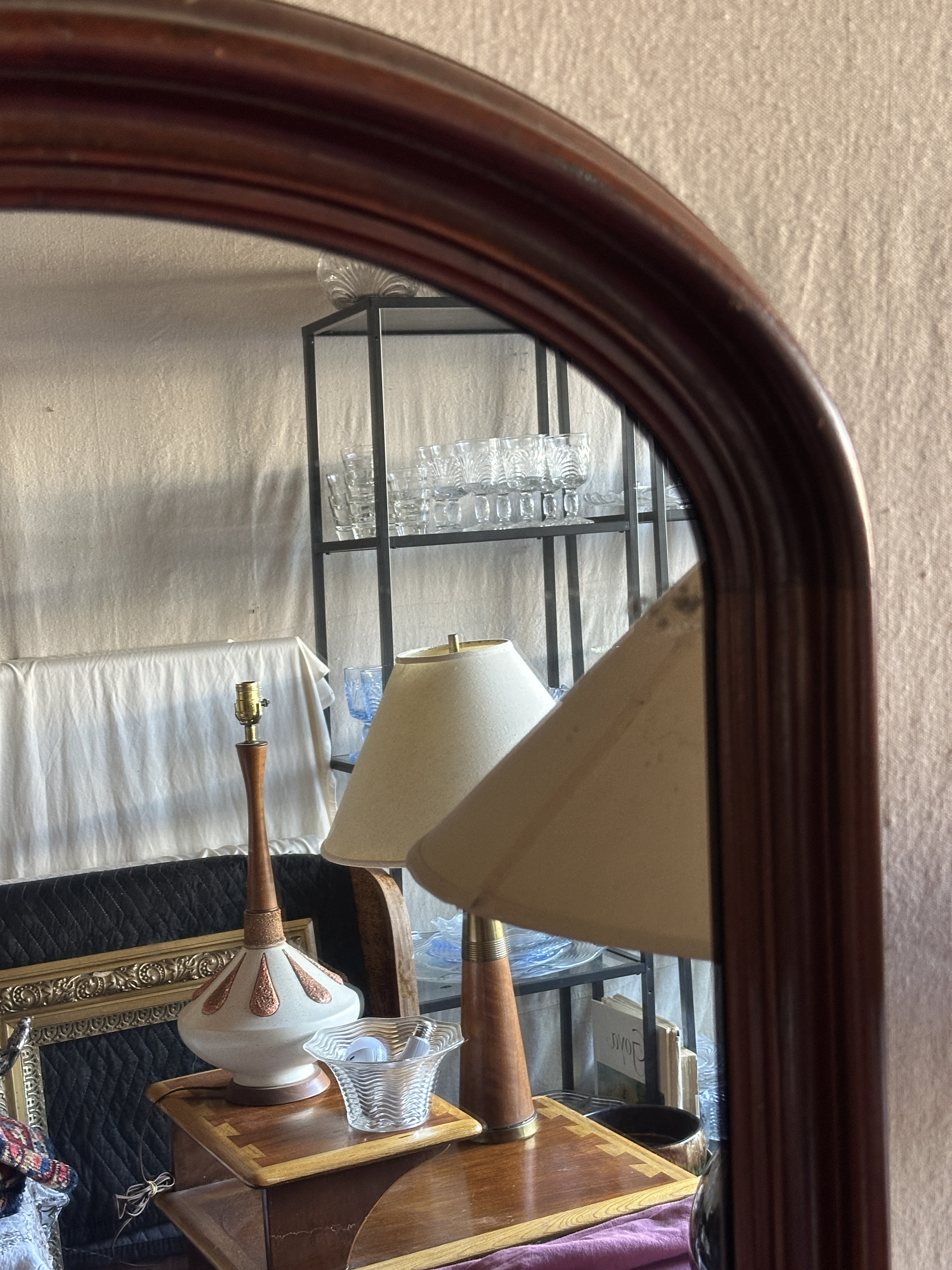 Louis Philippe Mirror in Dark Wood