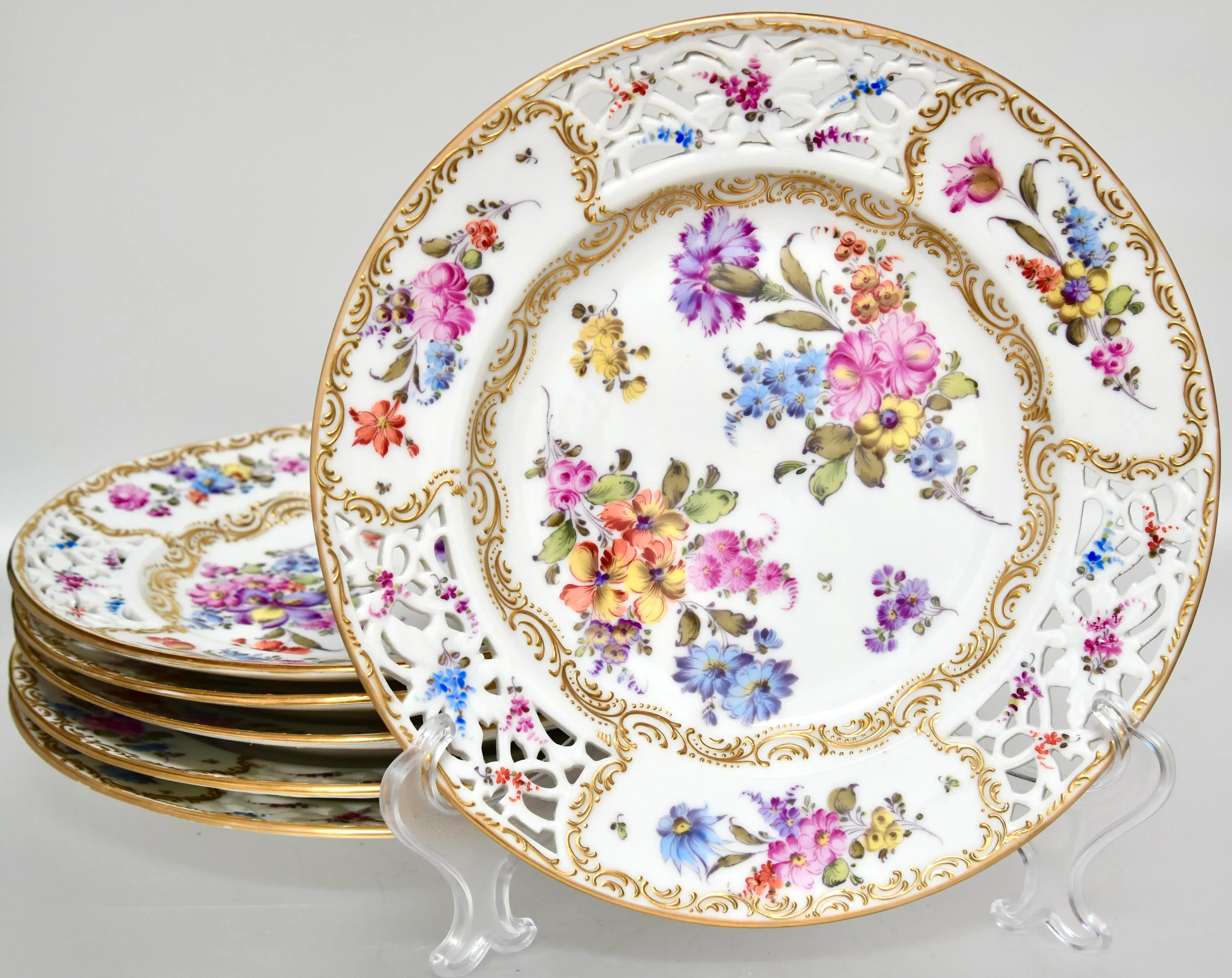 ドレスデン　Richard Klemm工房　大皿 Late 19th-Century Hand Painted, Richard Klemm Porcelain Decorative