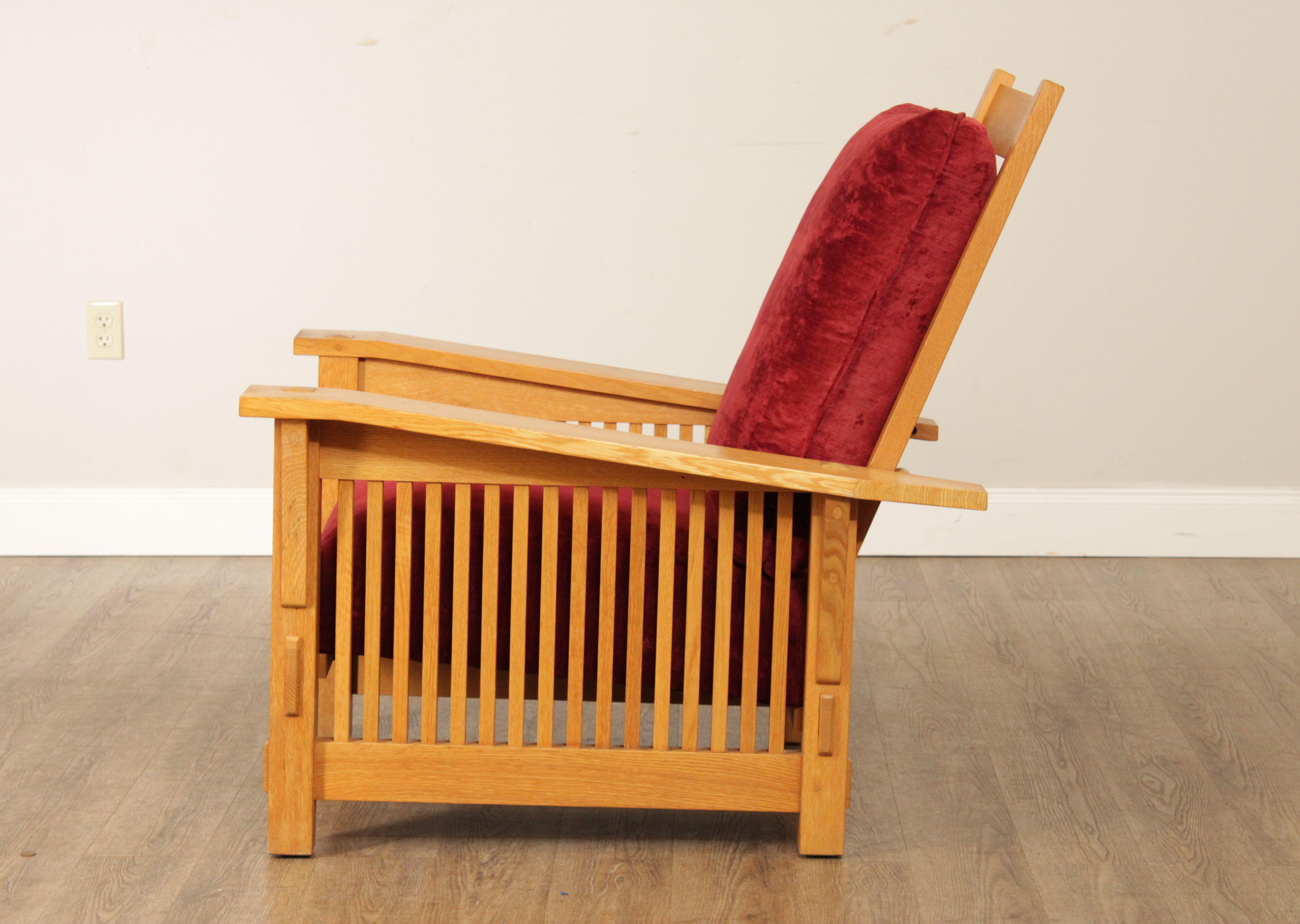 Stickley Mission Collection Natural Oak Morris Chair Chairish