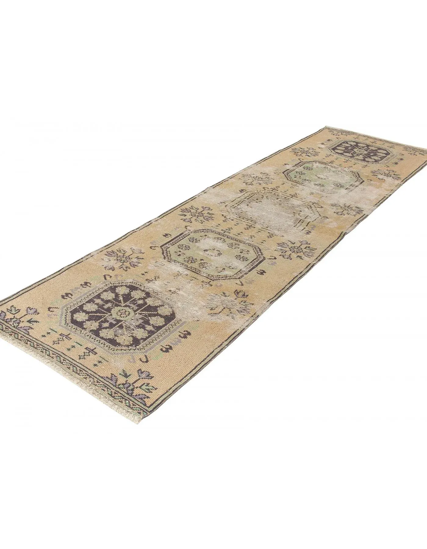 Distressed Vintage Washed Out Runner Rug - 3`1\