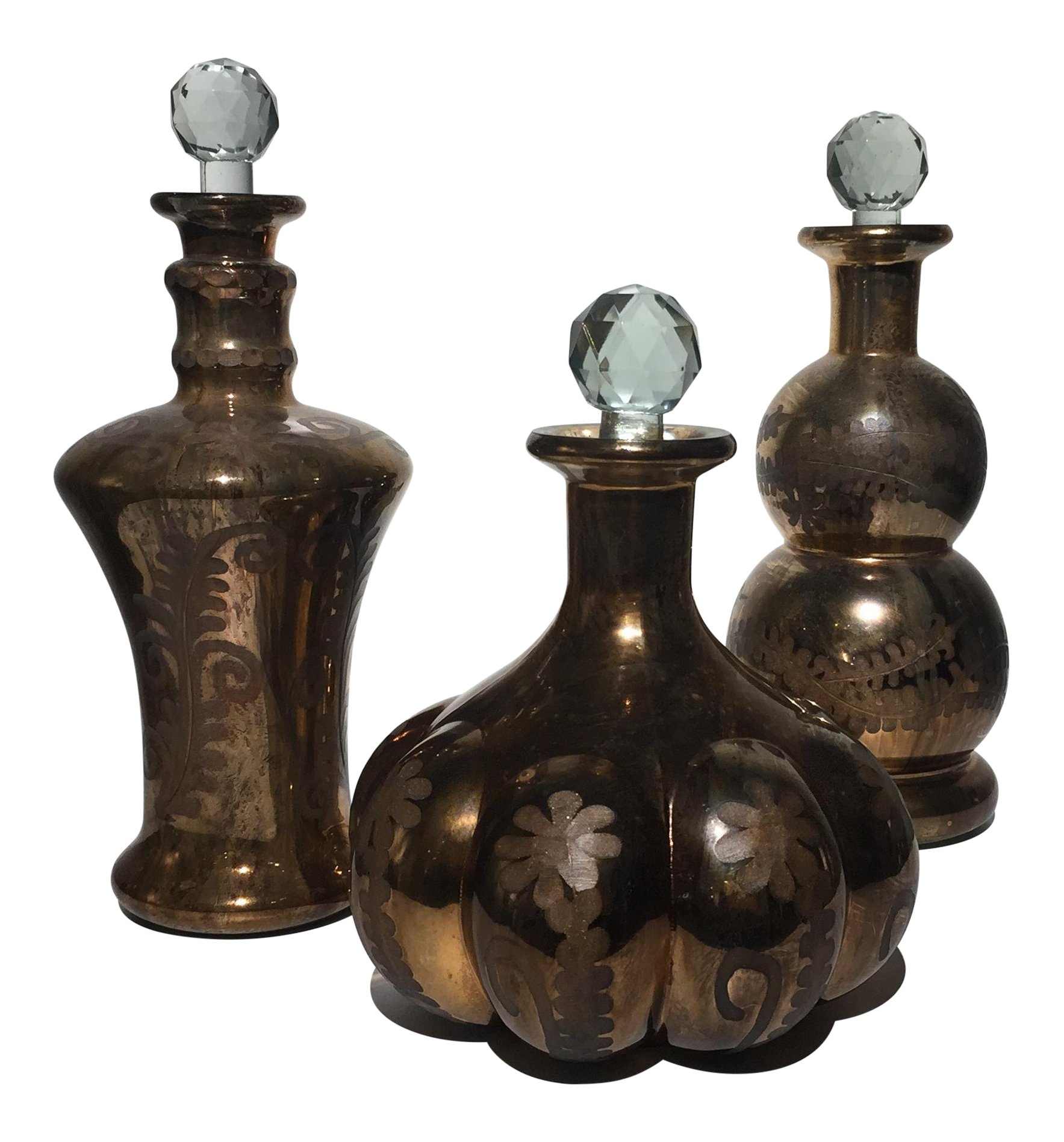 Copper Colored Apothecary Decanters Set of 3 Chairish