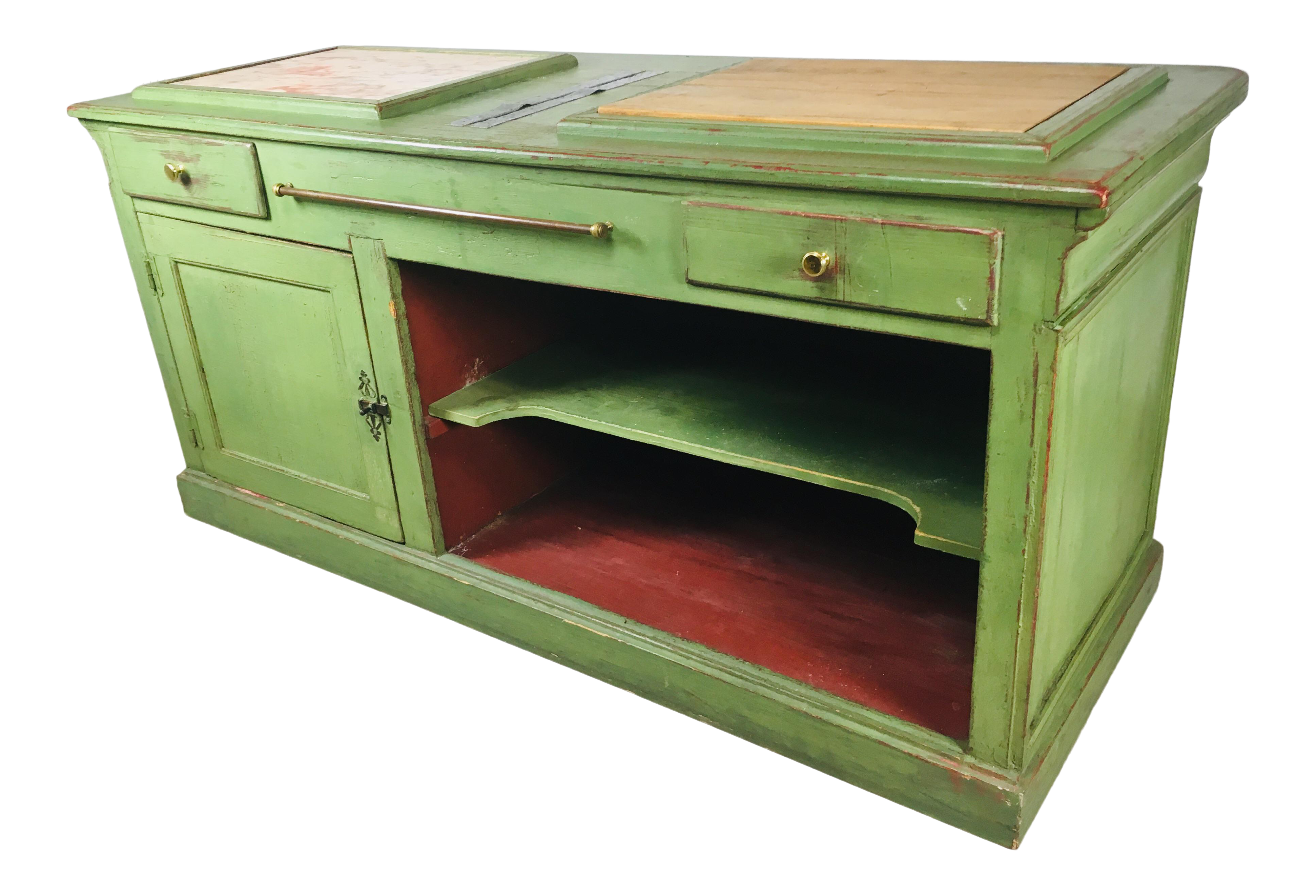 1920s Vintage Rustic Painted Kitchen Island Chairish