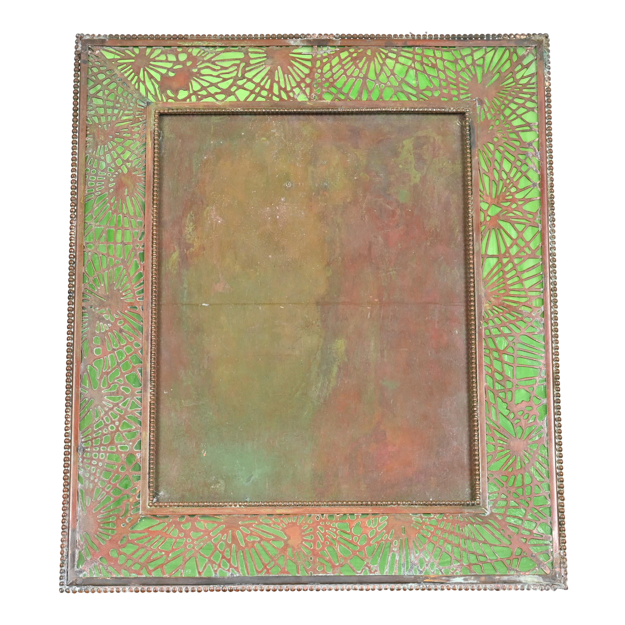 Tiffany　PHOTOFRAME　　ANTIQUE Tiffany Studios New York Pine Needle Bronze and Green Slag Glass