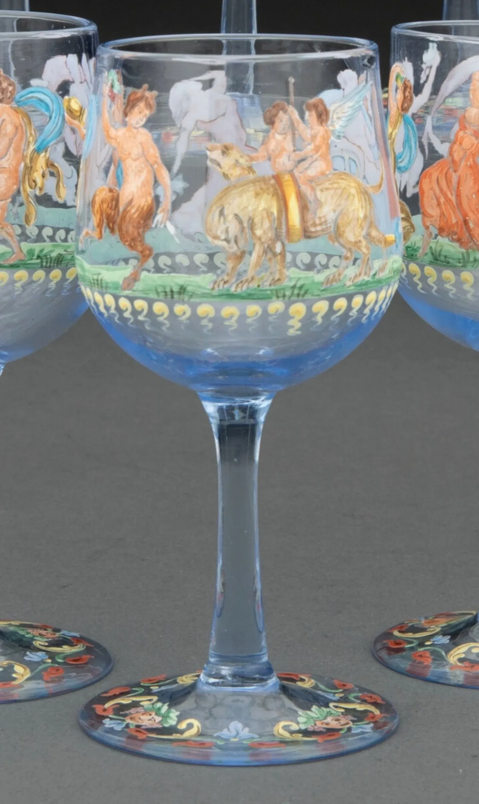 Rare 19th C. Venice & Murano Glass Salviati Attrib Enameled