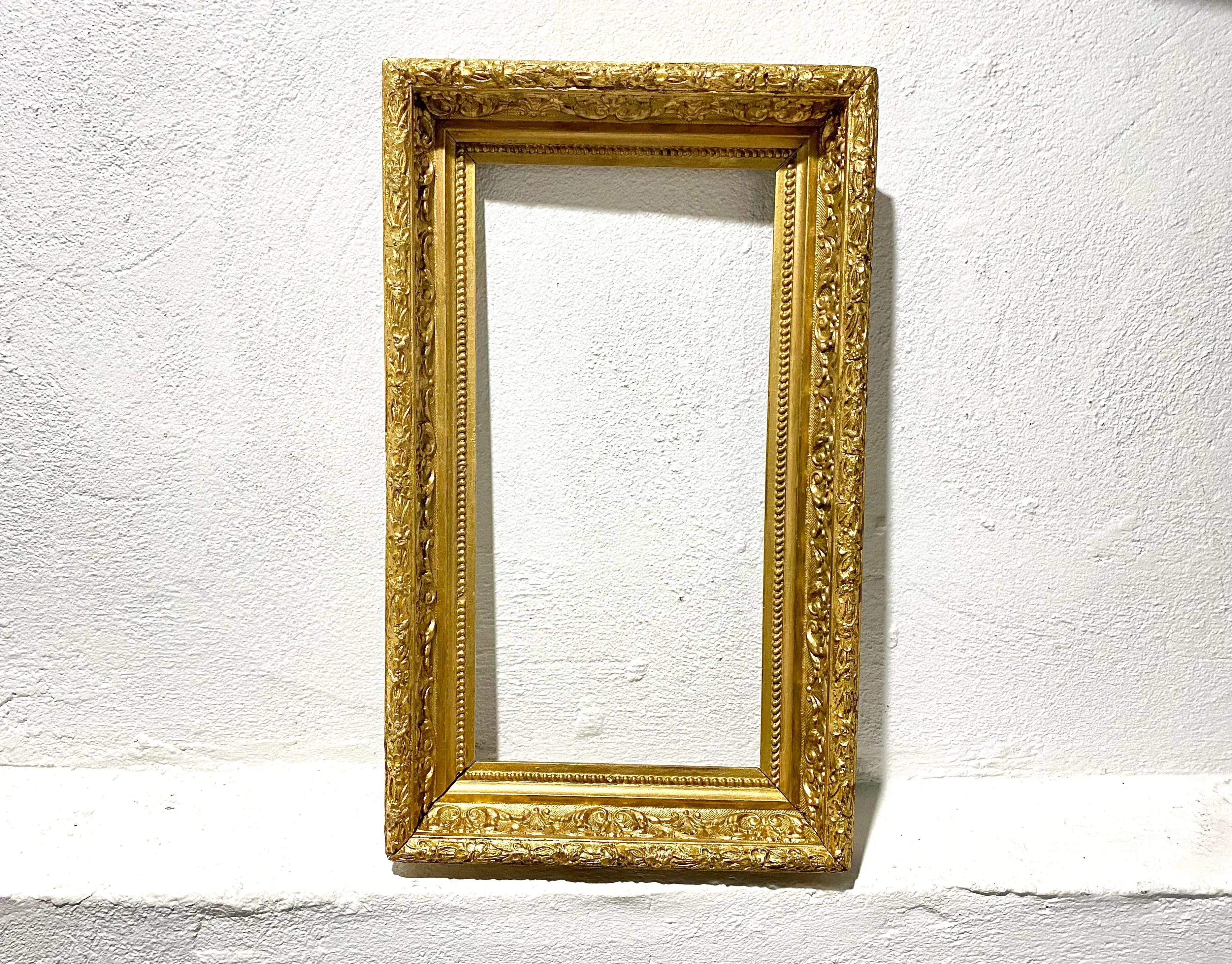 Antique Carved Gilt Deep Frame, Horizontal or Vertical, 1800's | Chairish, image size:3734x2922