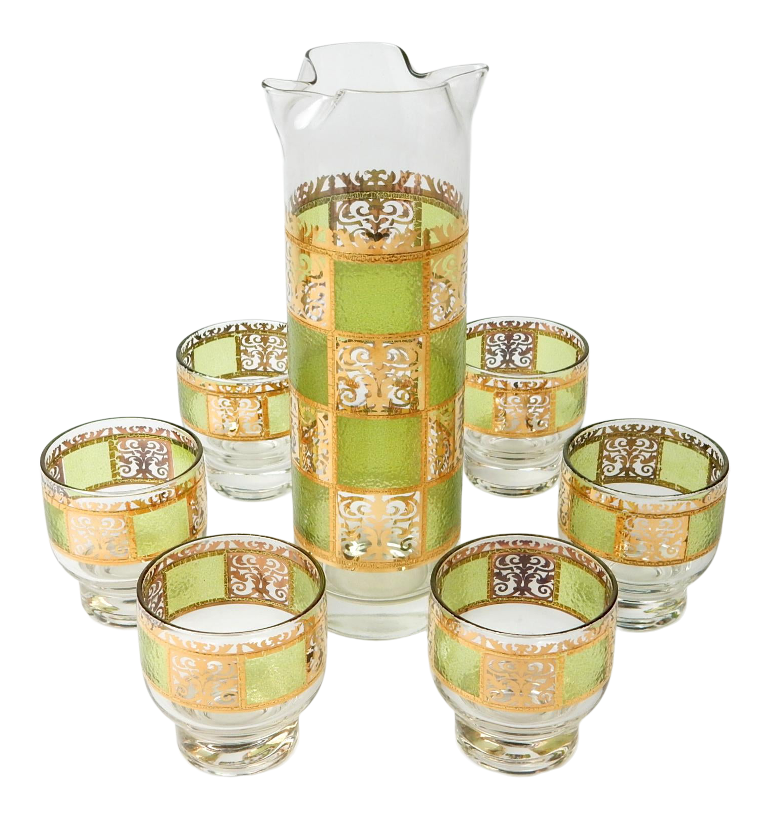 MidCentury Culver Ltd. Prado Bar Glasses Martini Set 7 Pieces Chairish