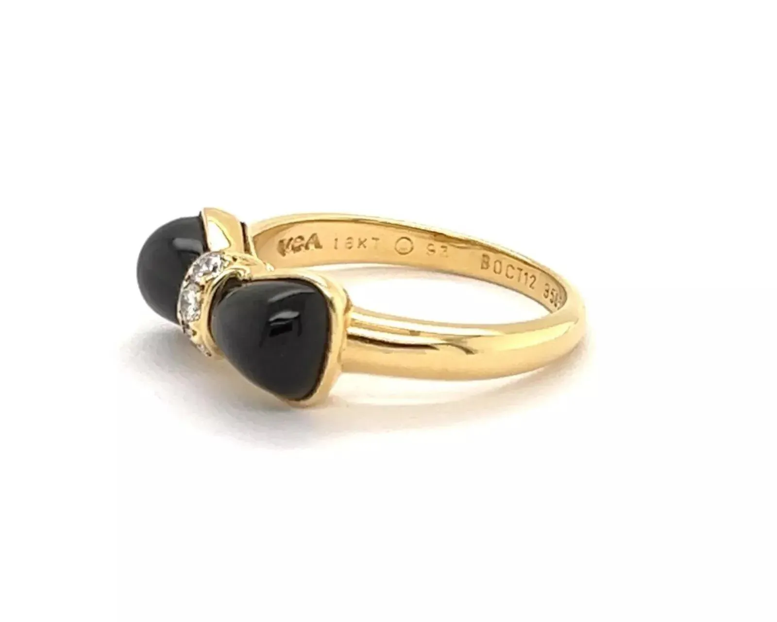 24675 - Van Cleef & Arpels Diamond Onyx 18k Yellow Gold Bow