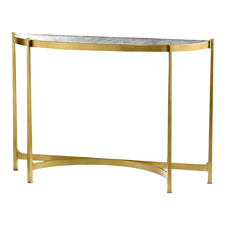 Art Deco Gilded Demi Lune Console Table