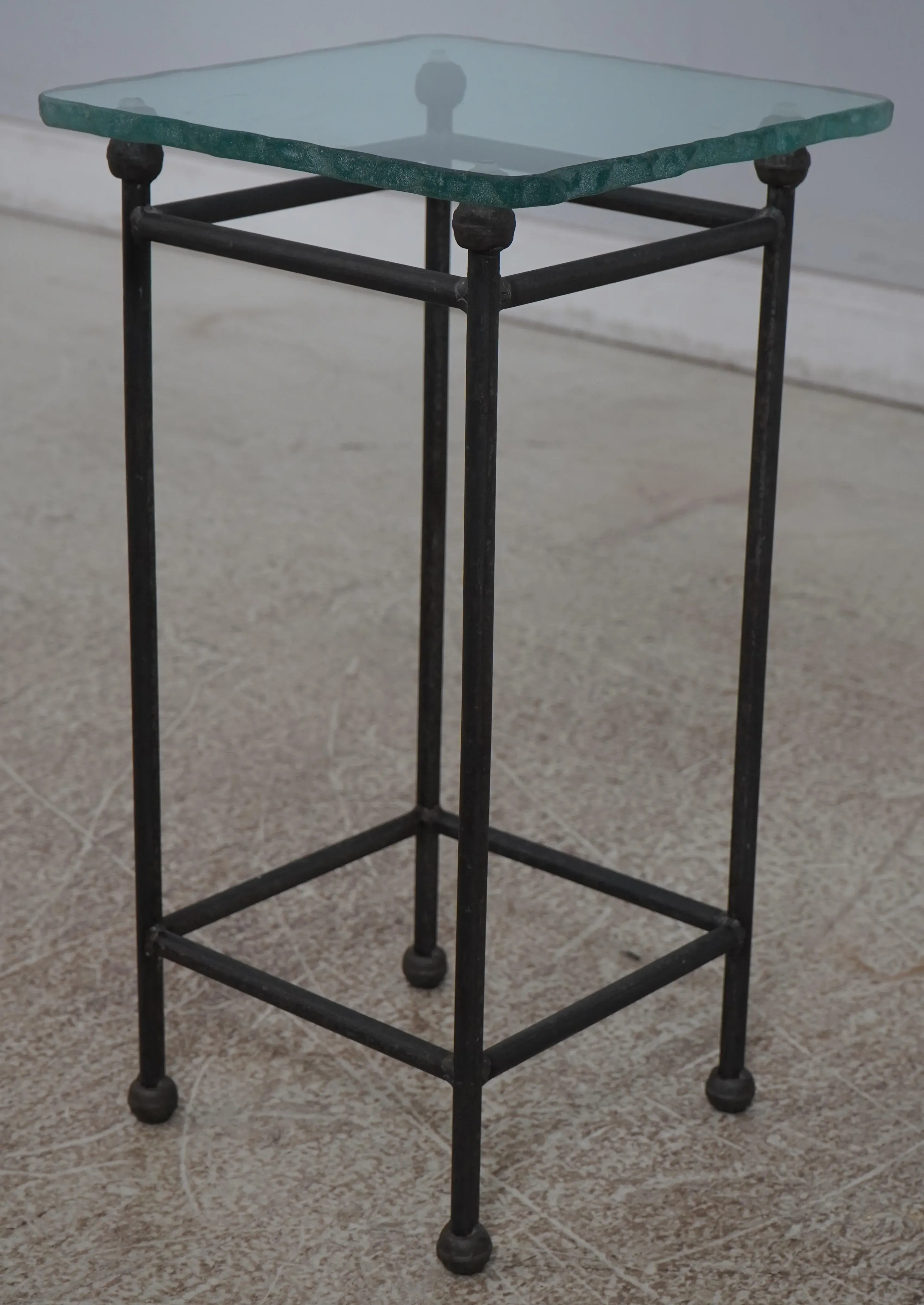 Charleston Forge Iron Base Glass Top Occasional Table Chairish