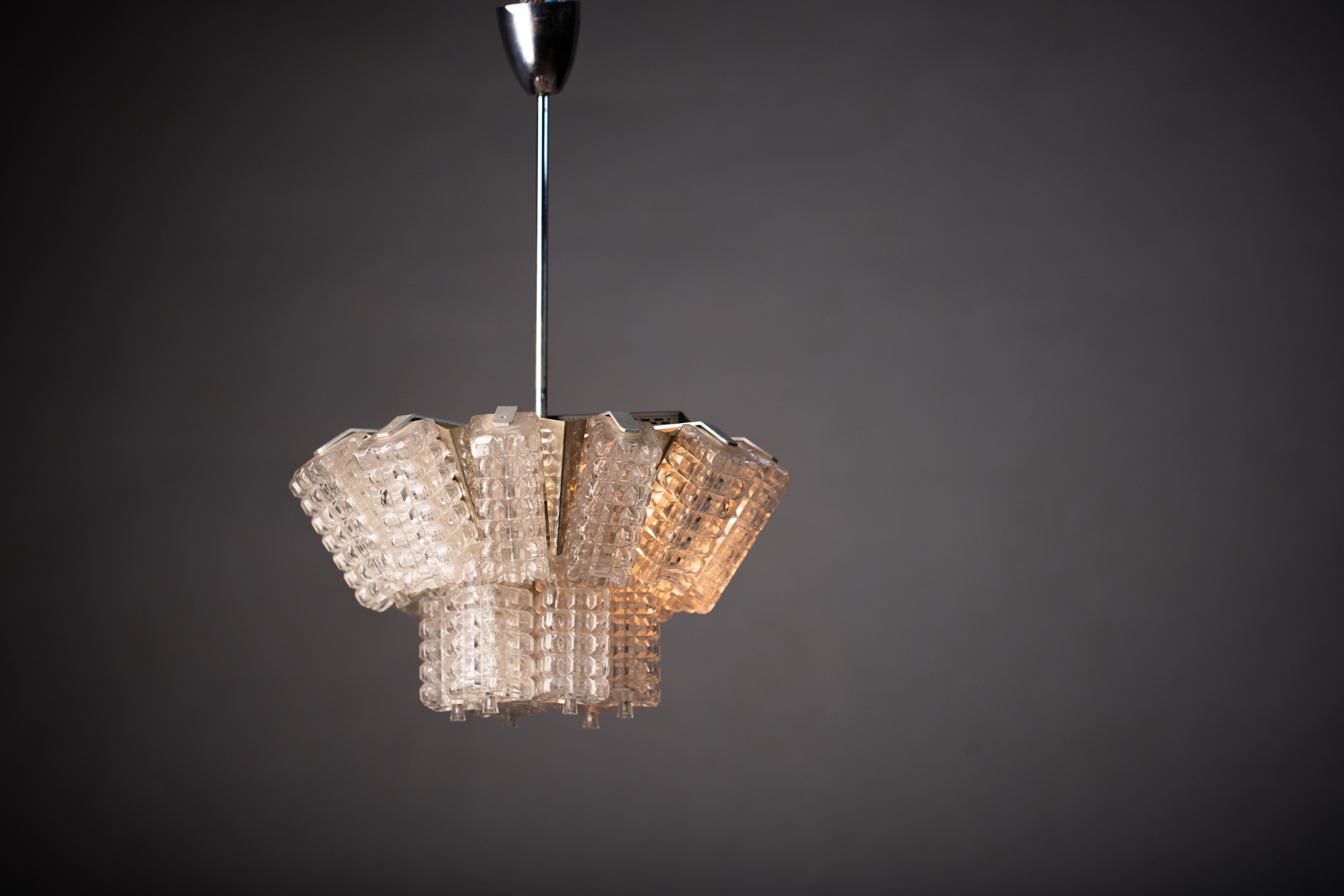 Vintage Austrolux Glass Pendant Light, 1960s