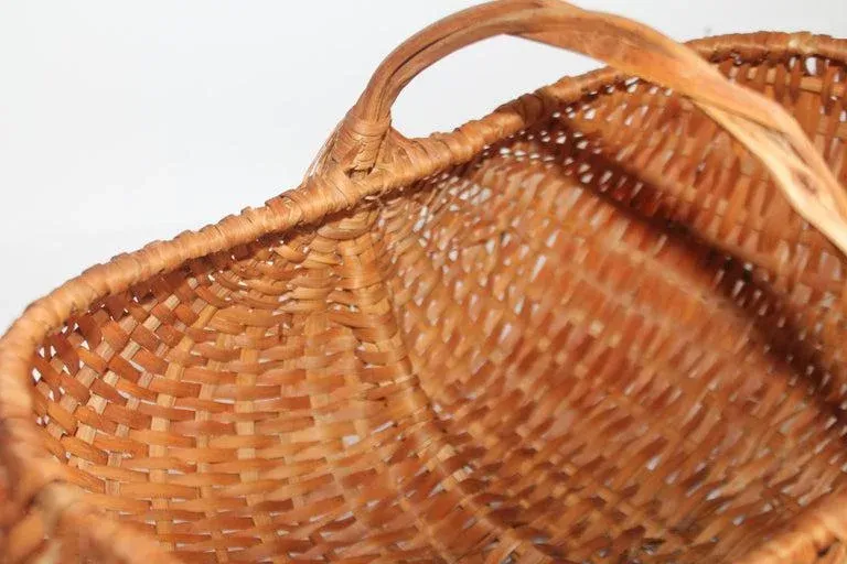 19th Century Woven Buttocks Basket