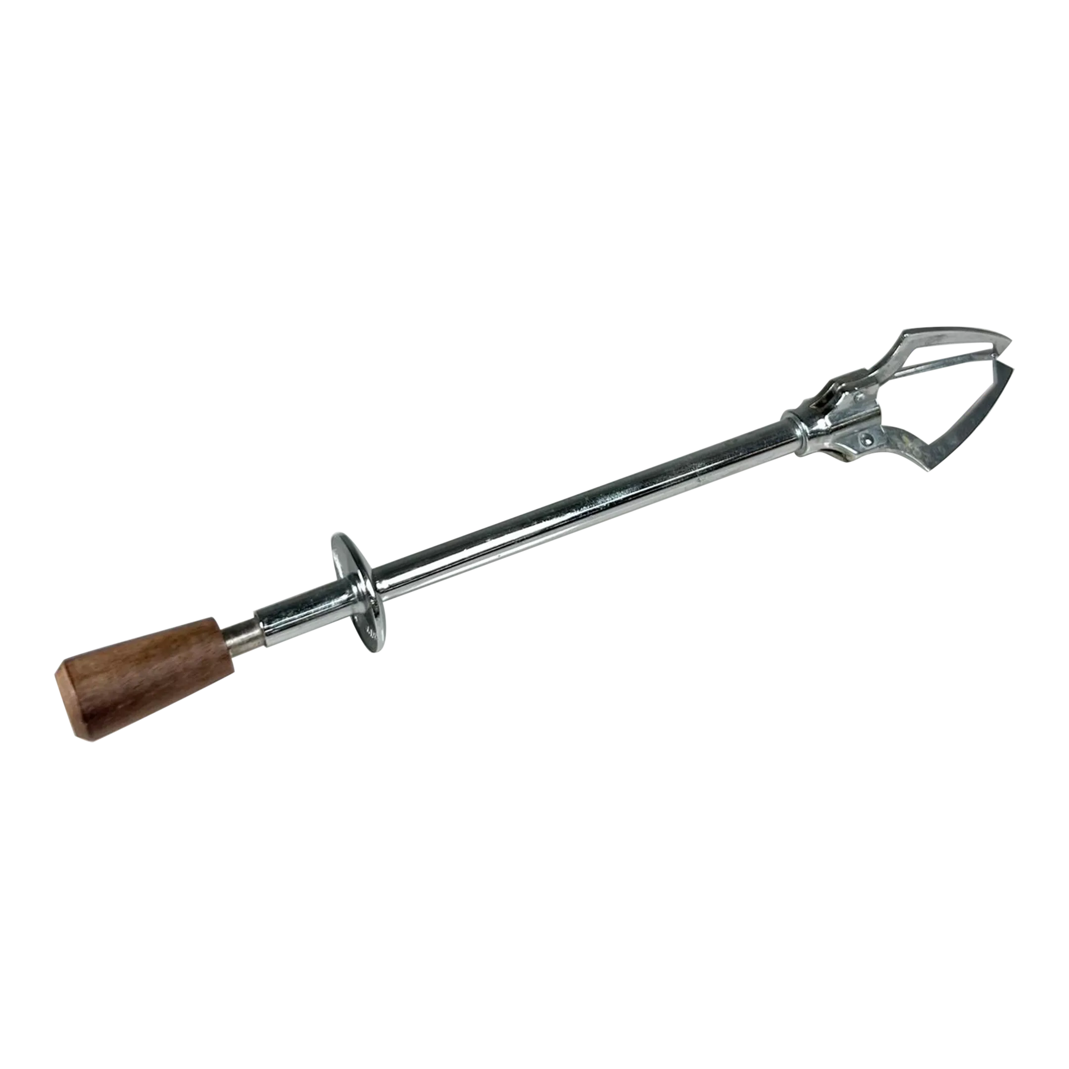 1970s Mechanical Ice Sugar Cube Tongs Stainless Steel and Teak Japan