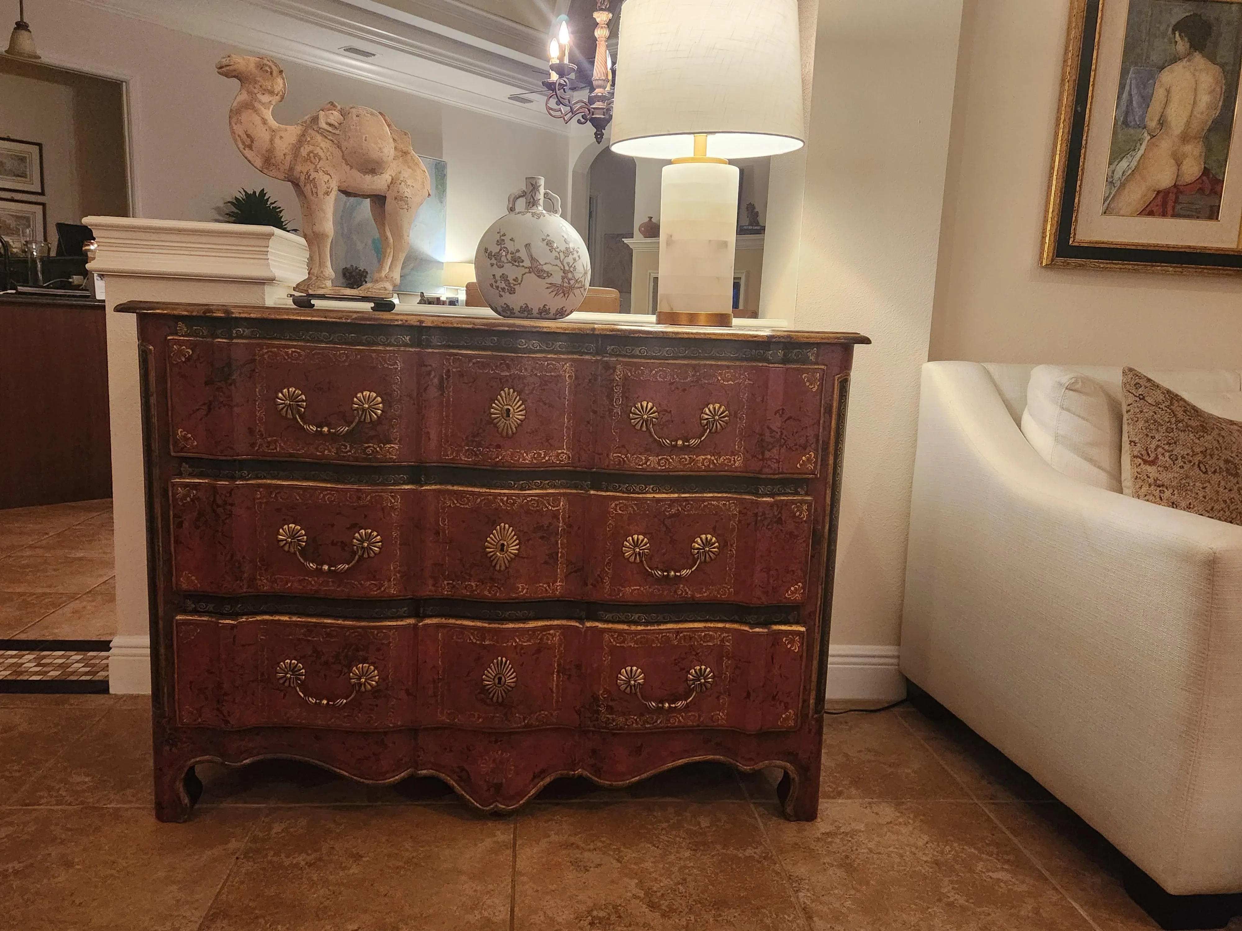 1970s Vintage Leather Wrapped Dresser