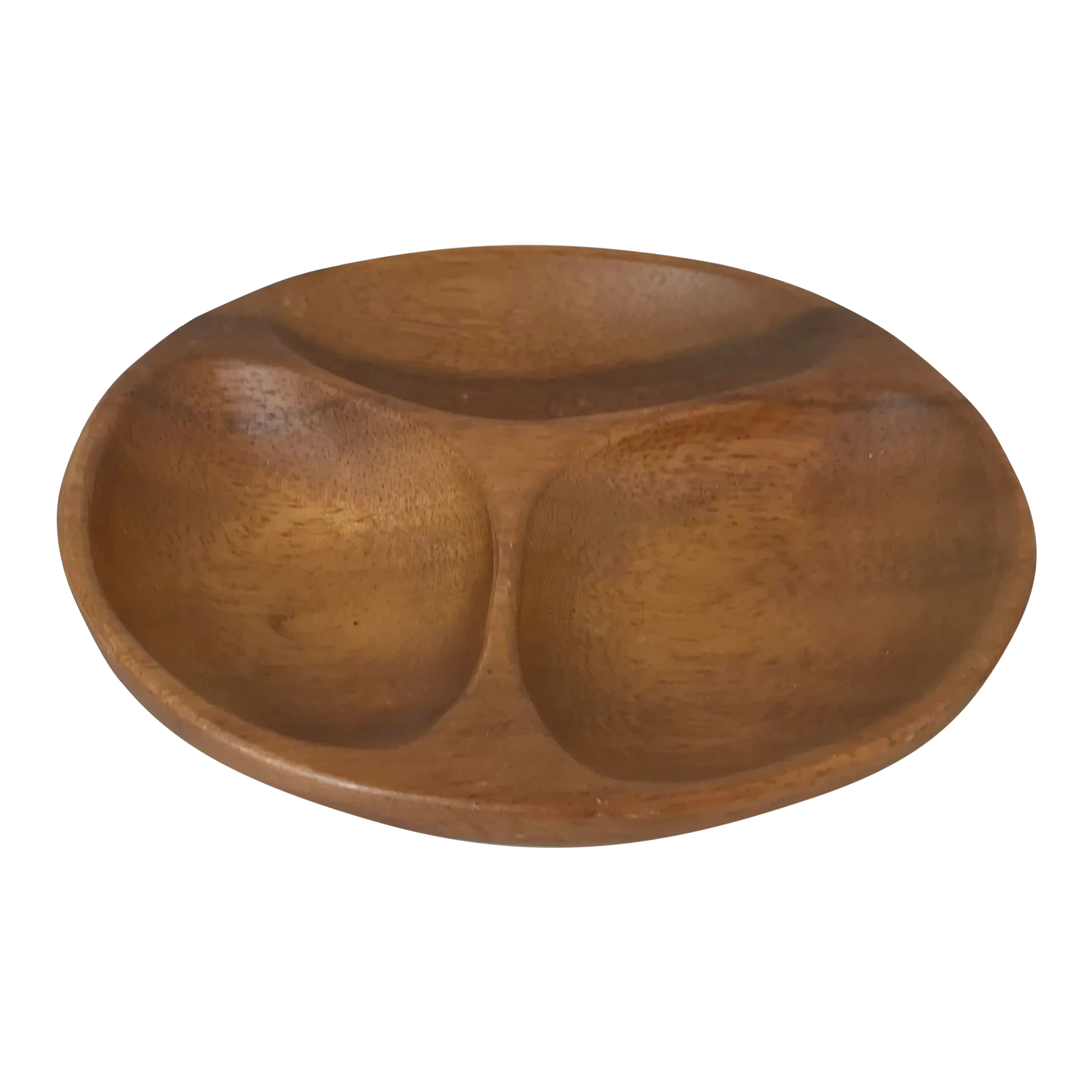 Vintage Divided Wooden Nut Bowl Chairish