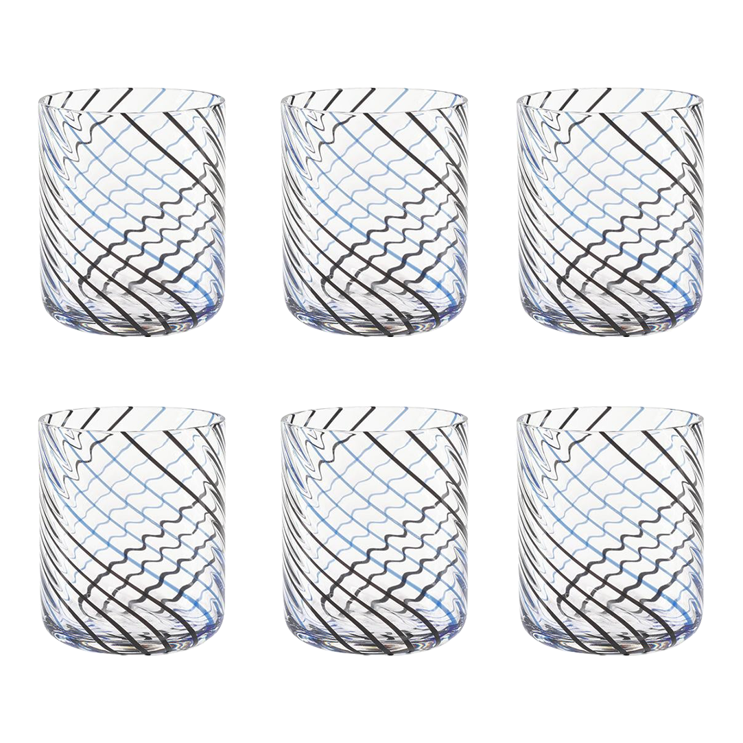 Malia Swirl Tumbler Glasses, Set of 6 Chairish