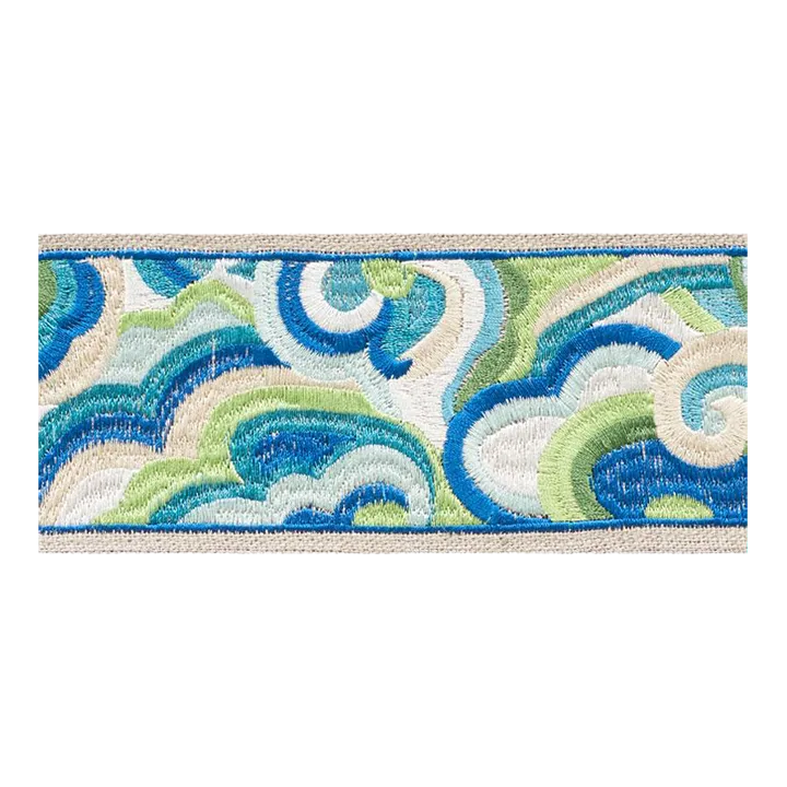 Schumacher Woodstock Tape in Peacock