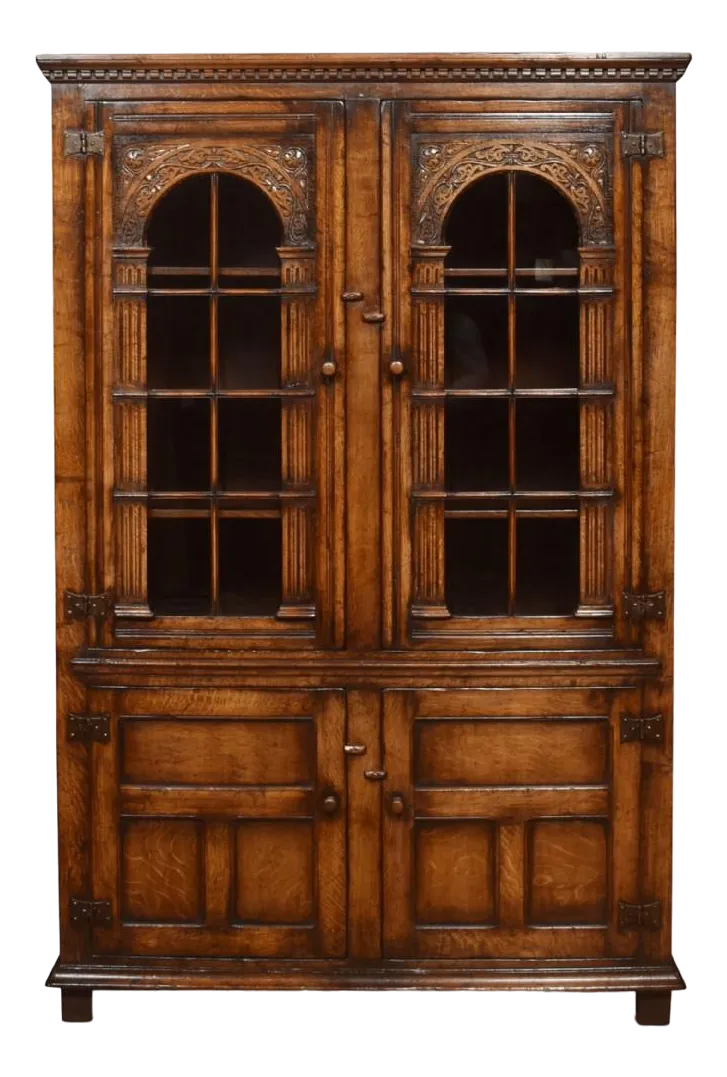 Bookcase in Carved Oak Chairish