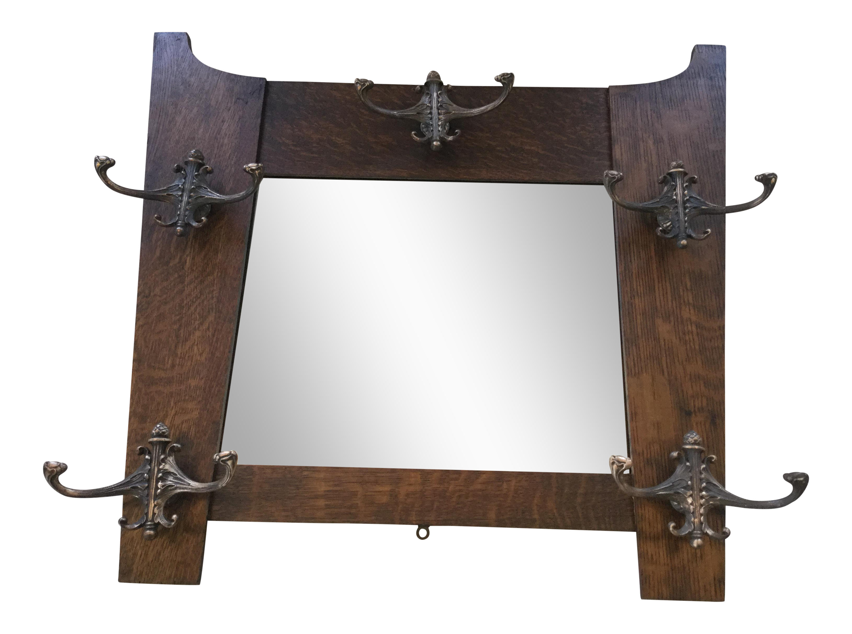 Antique Hall Mirror With Hooks Chairish