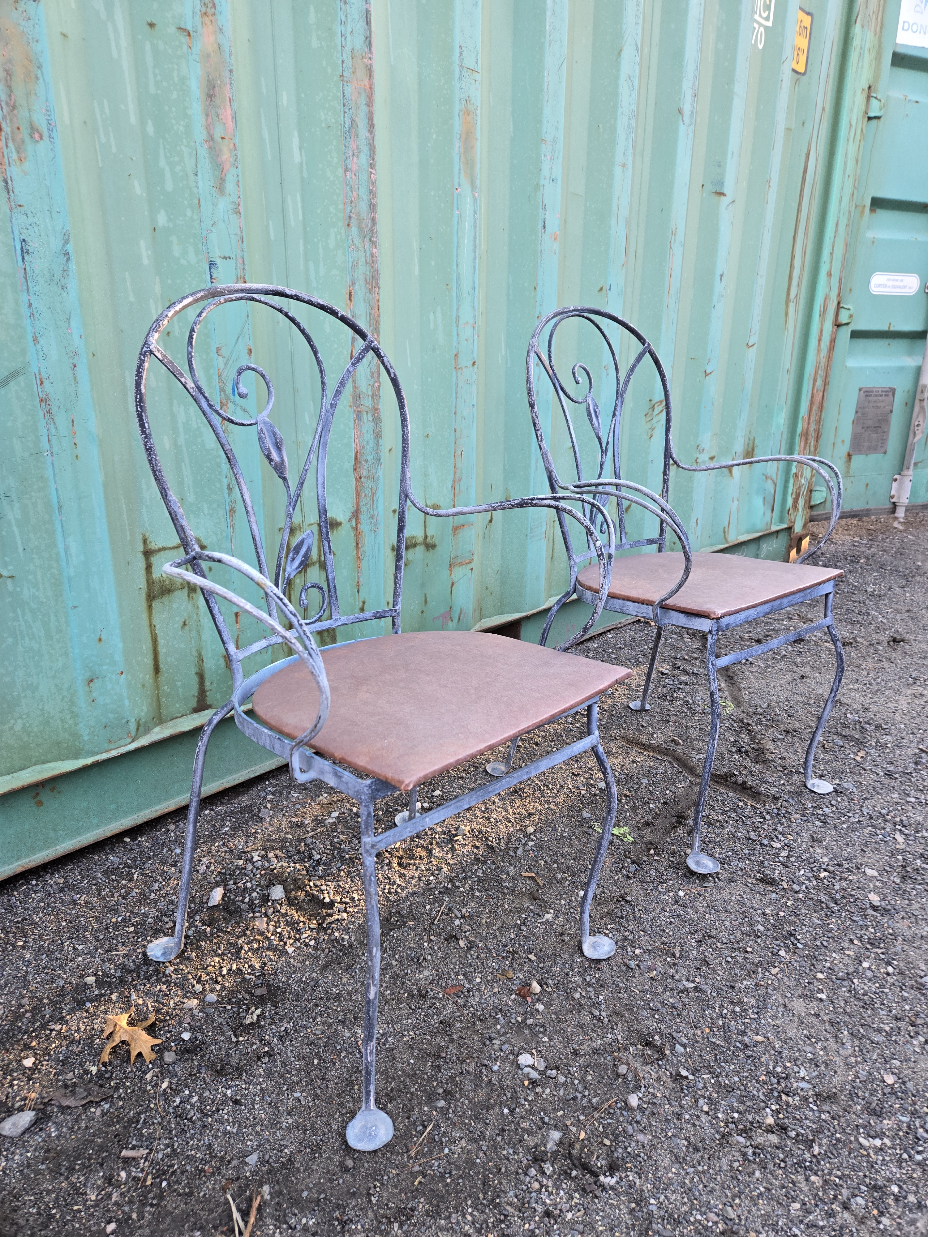 Salterini Raw Iron Chairs Salterini Mid Century Wrought Iron
