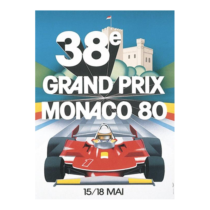 1980 Monaco Grand Prix Poster Chairish