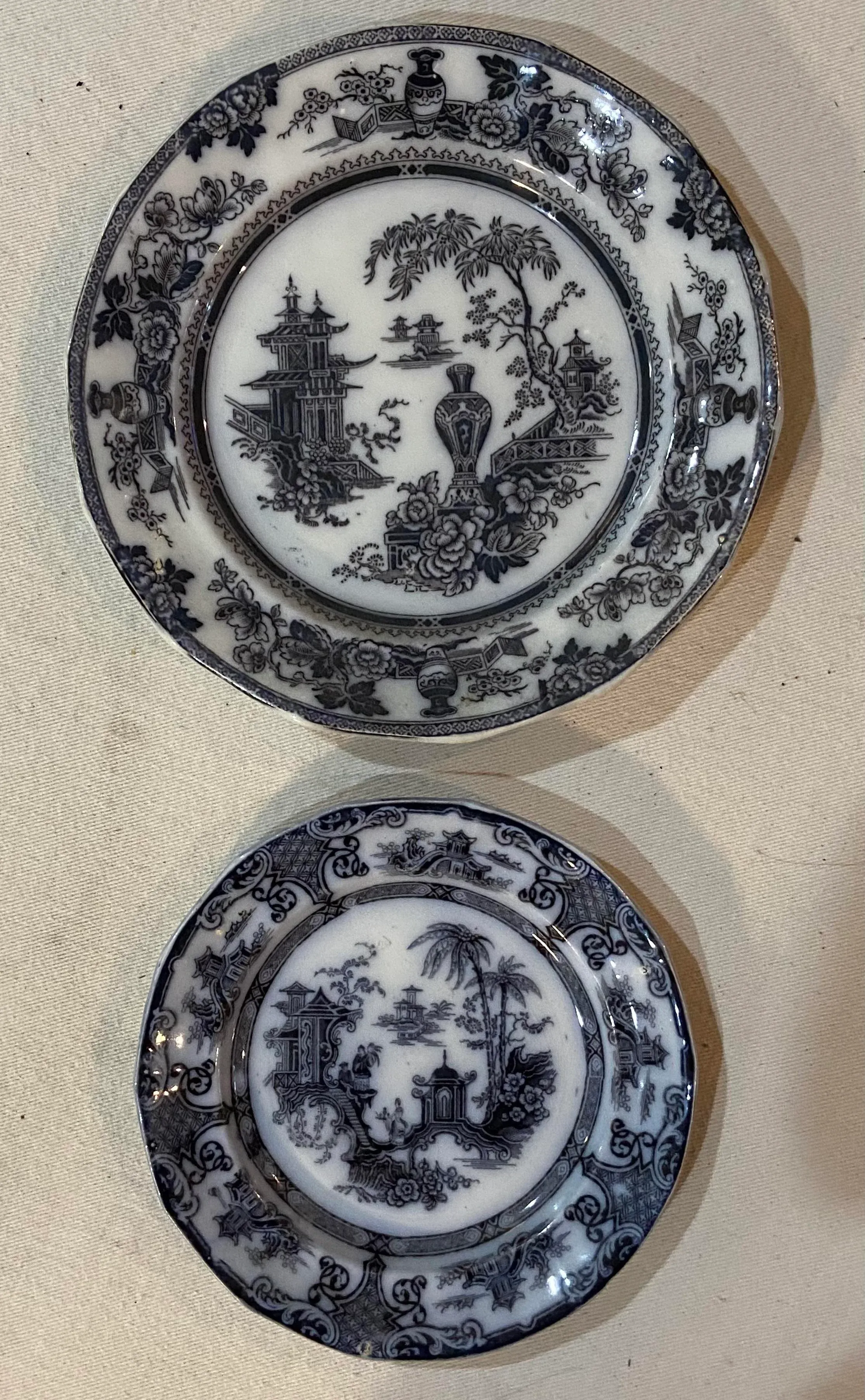 W Adams & Sons Ironstone Transferware Plate Jeddo Pattern