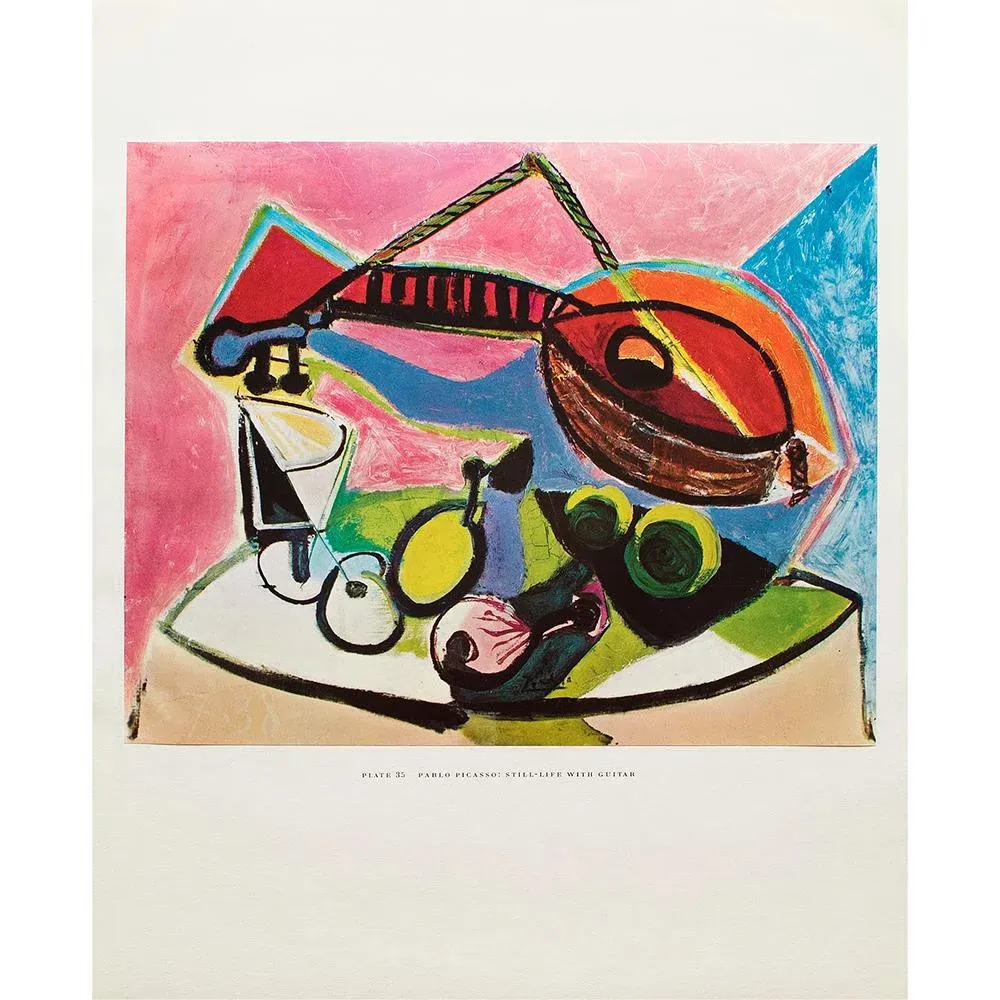 Pablo Picasso   STILL LIFE ポスター  フレーム付 パブロ・ピカソ ポスター Still Life (1918) No.1859|アート