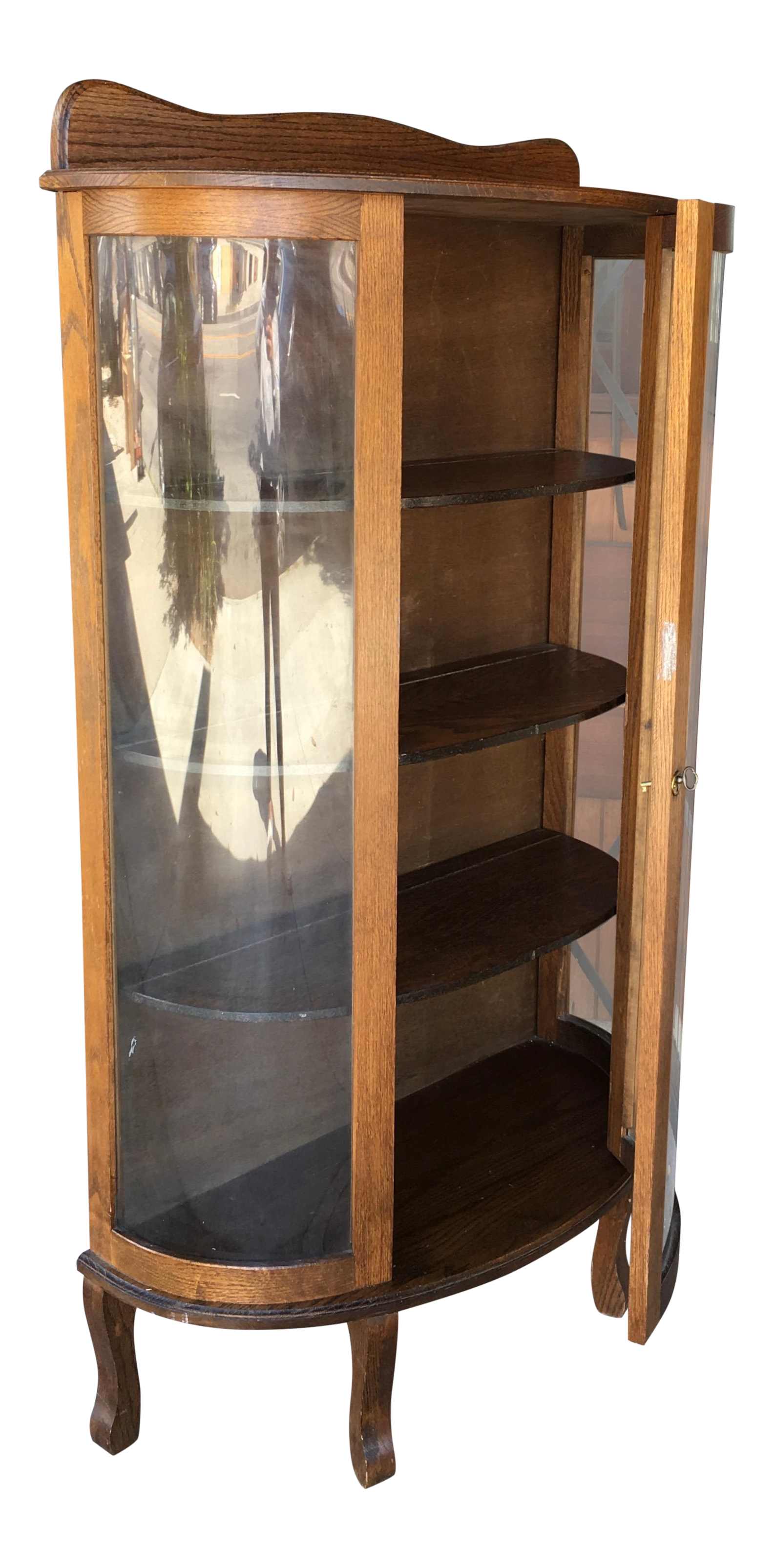 Antique Traditional Amish Oak Curio Cabinet Chairish