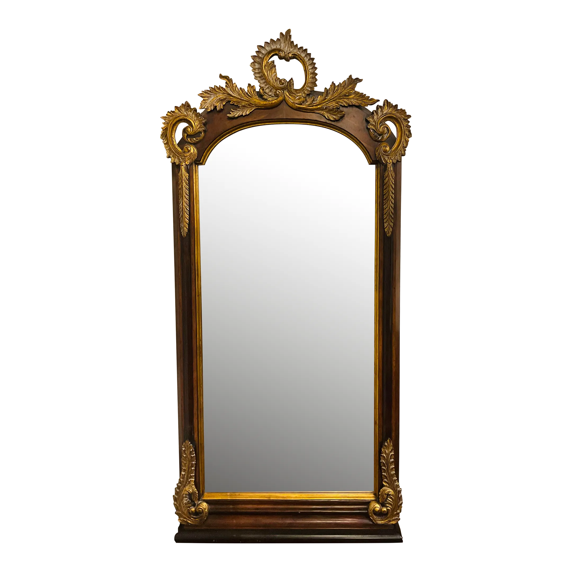 Century Furniture Traditional Eglomise Hawkes Crest Floor Mirror