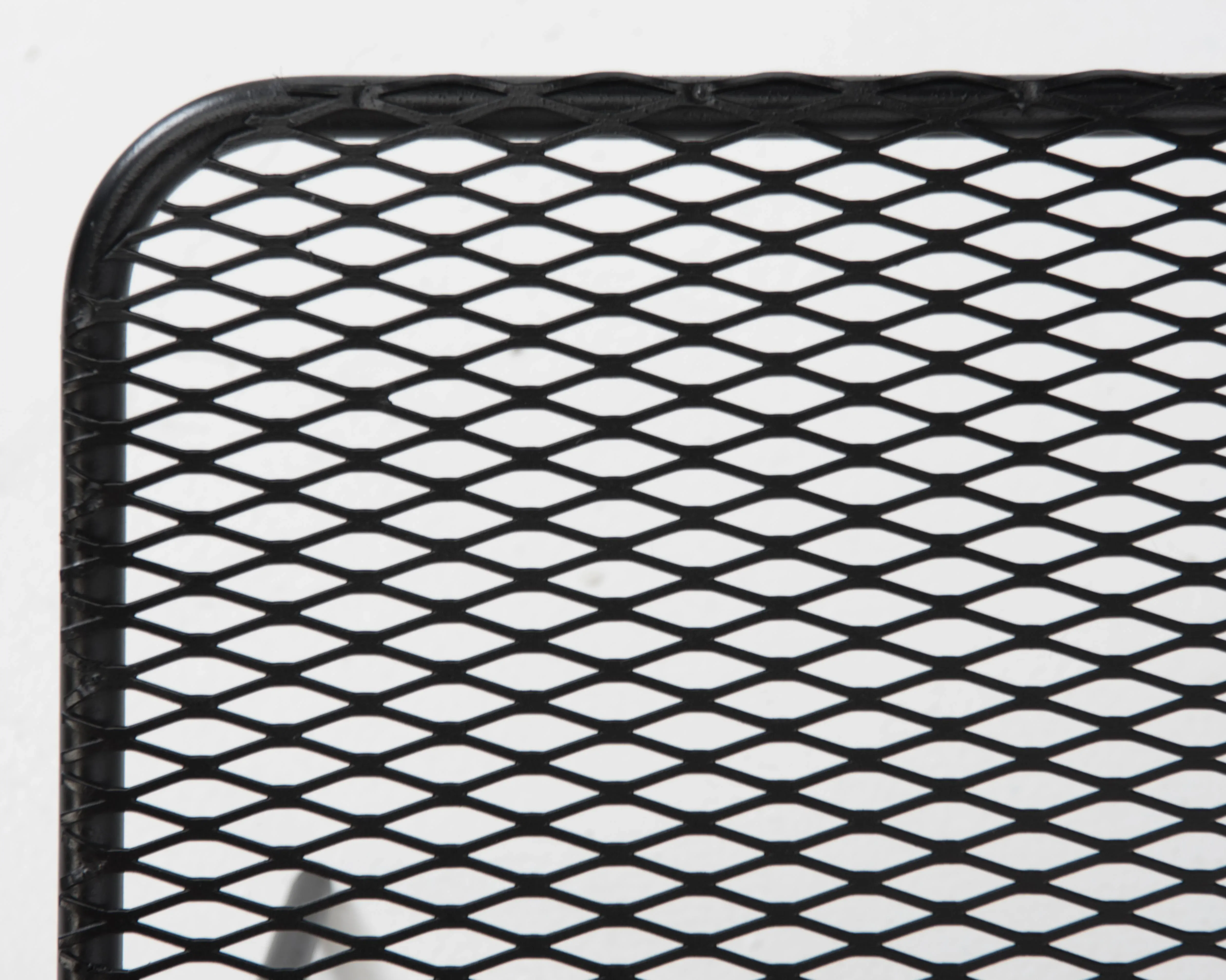 Woodard Style Mid-Century Iron Mesh Magazine Rack