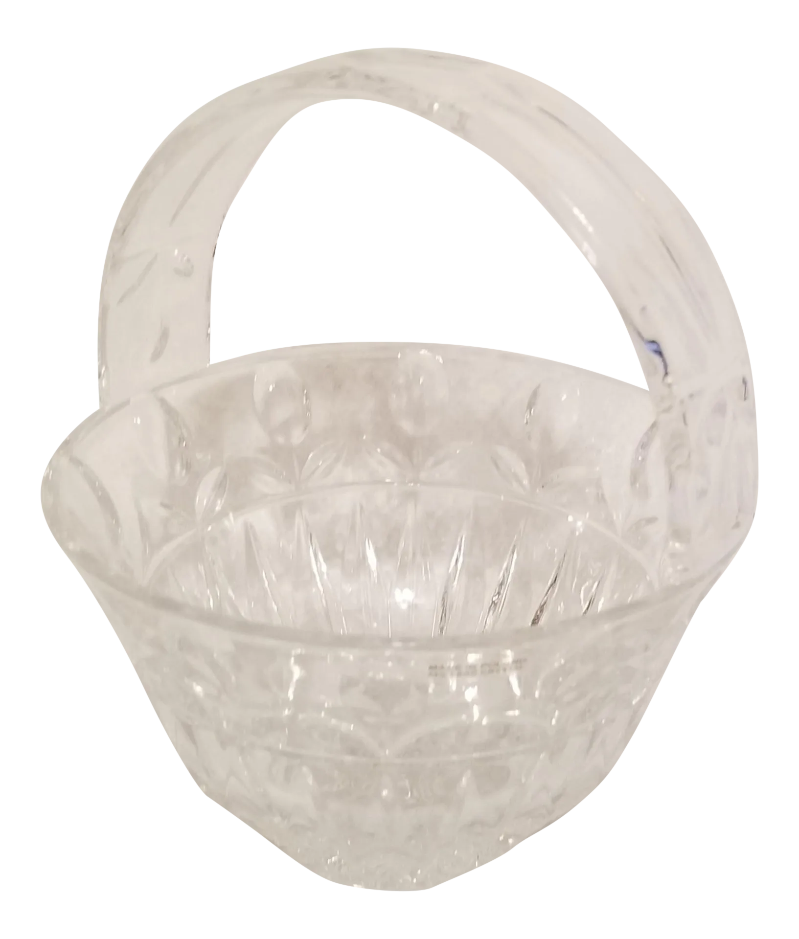 Vintage 24 Lead Crystal Glass Basket with Handle Poland Chairish