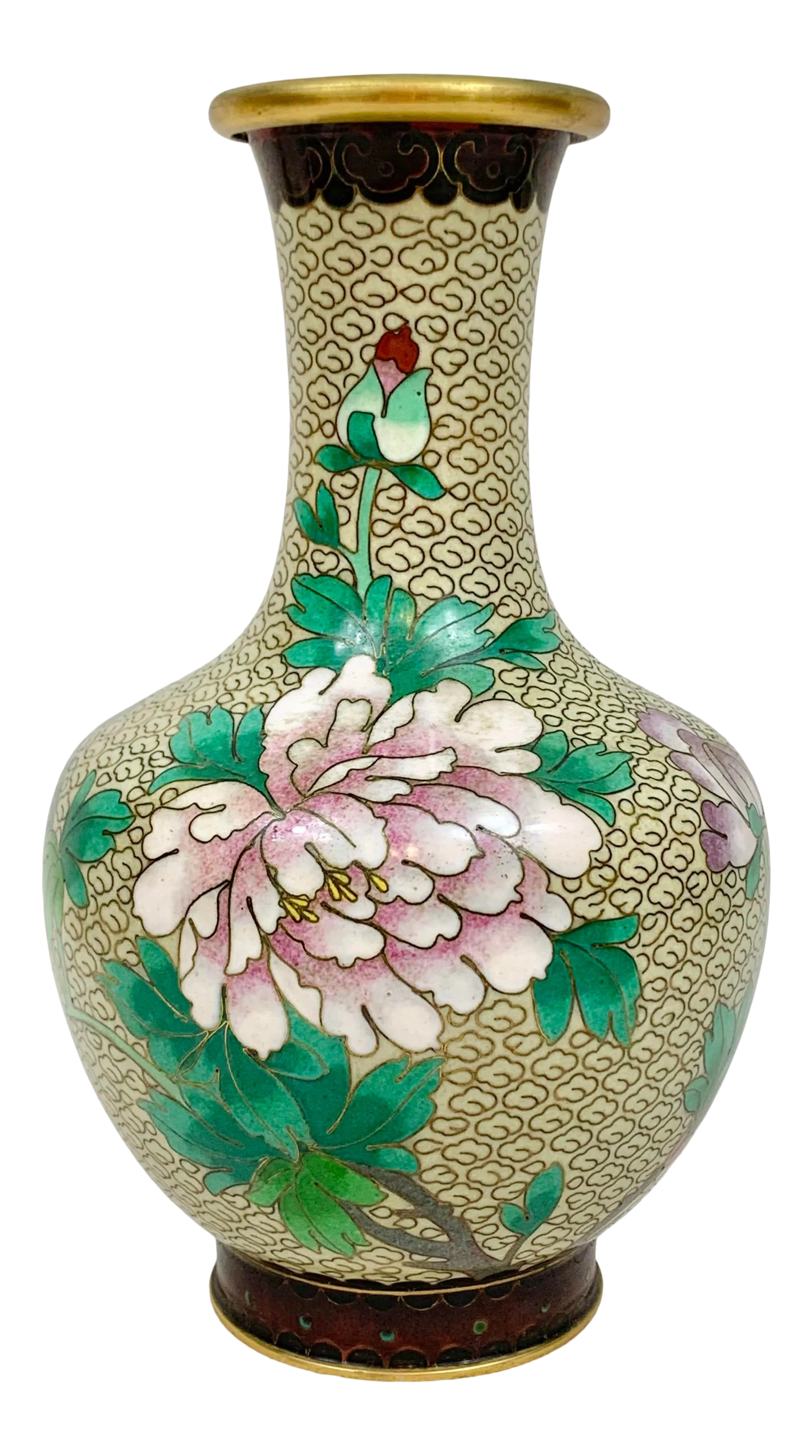 Vintage Floral Cloisonne Vase