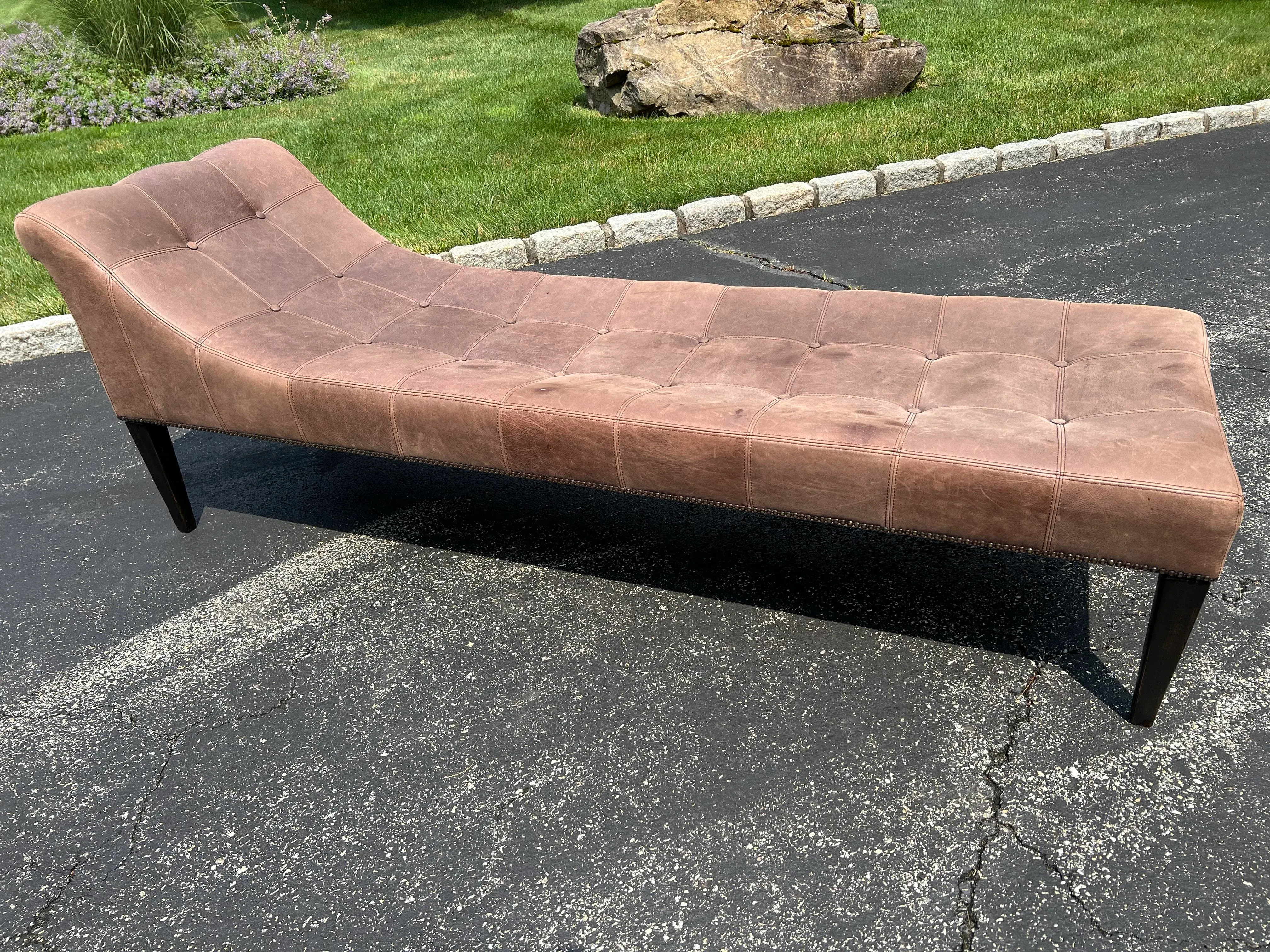 2010's Fendi Casa Cosima Dormouse Leather Chaise Lounge