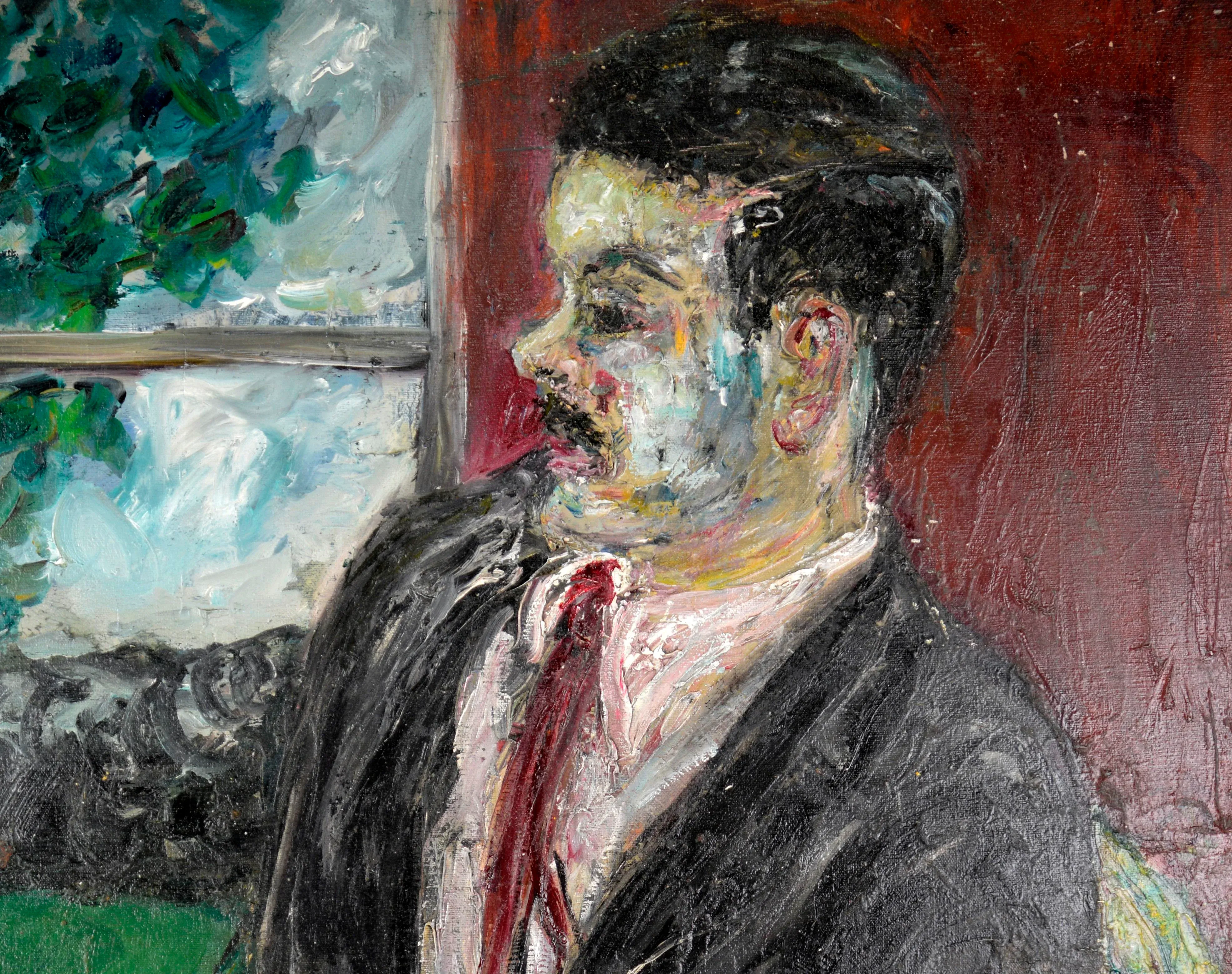 Portrait of the Artist Manuel Neri Heavy Impasto on Linen San