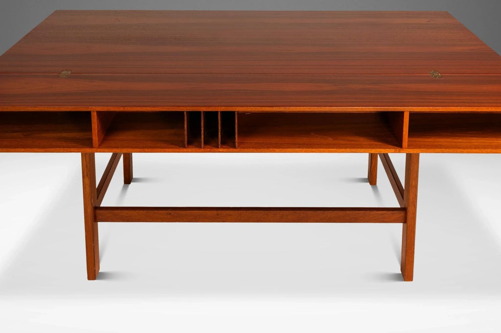 Danish Mid-Century Modern Flip-Top Executive Desk in Teak by Peter 